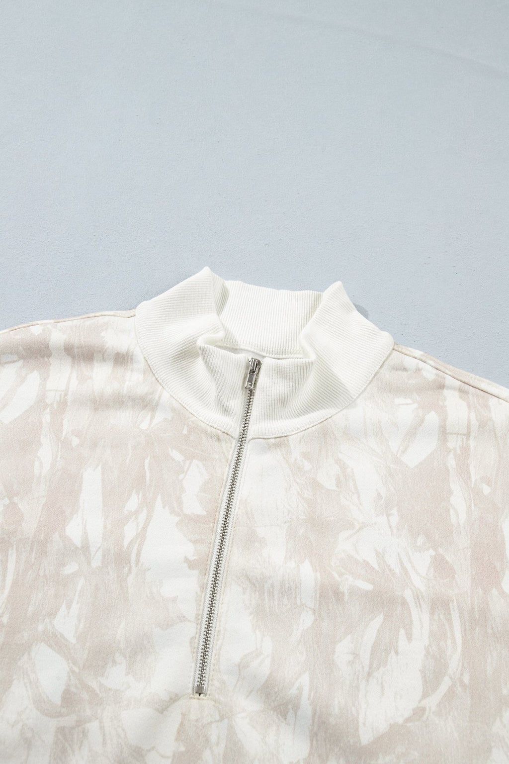 Camo Quarter-Zip Drop Shoulder Long Sleeve Sweatshirt - Rooted & Reckless Co.