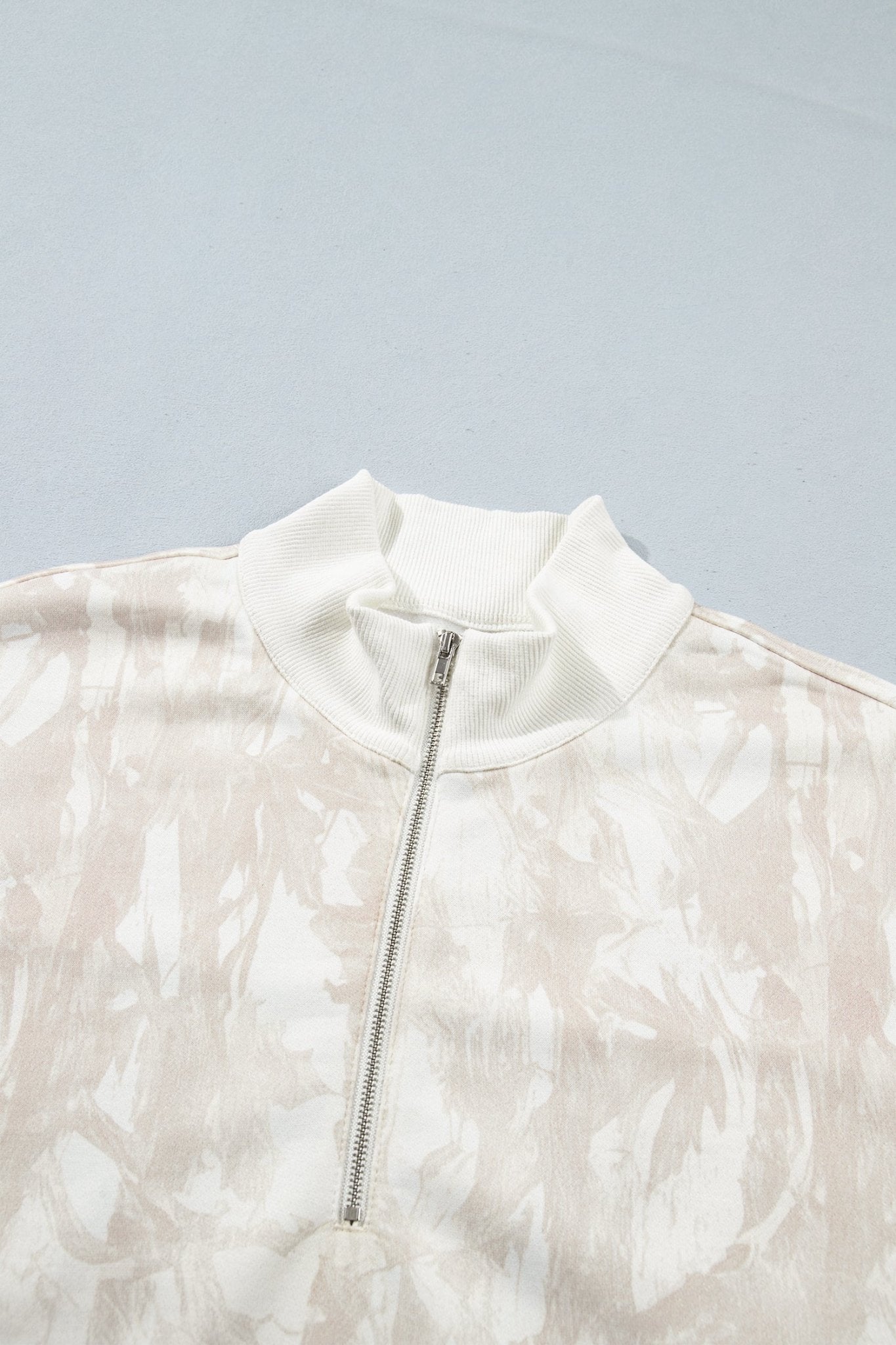 Camo Quarter-Zip Drop Shoulder Long Sleeve Sweatshirt - Rooted & Reckless Co.