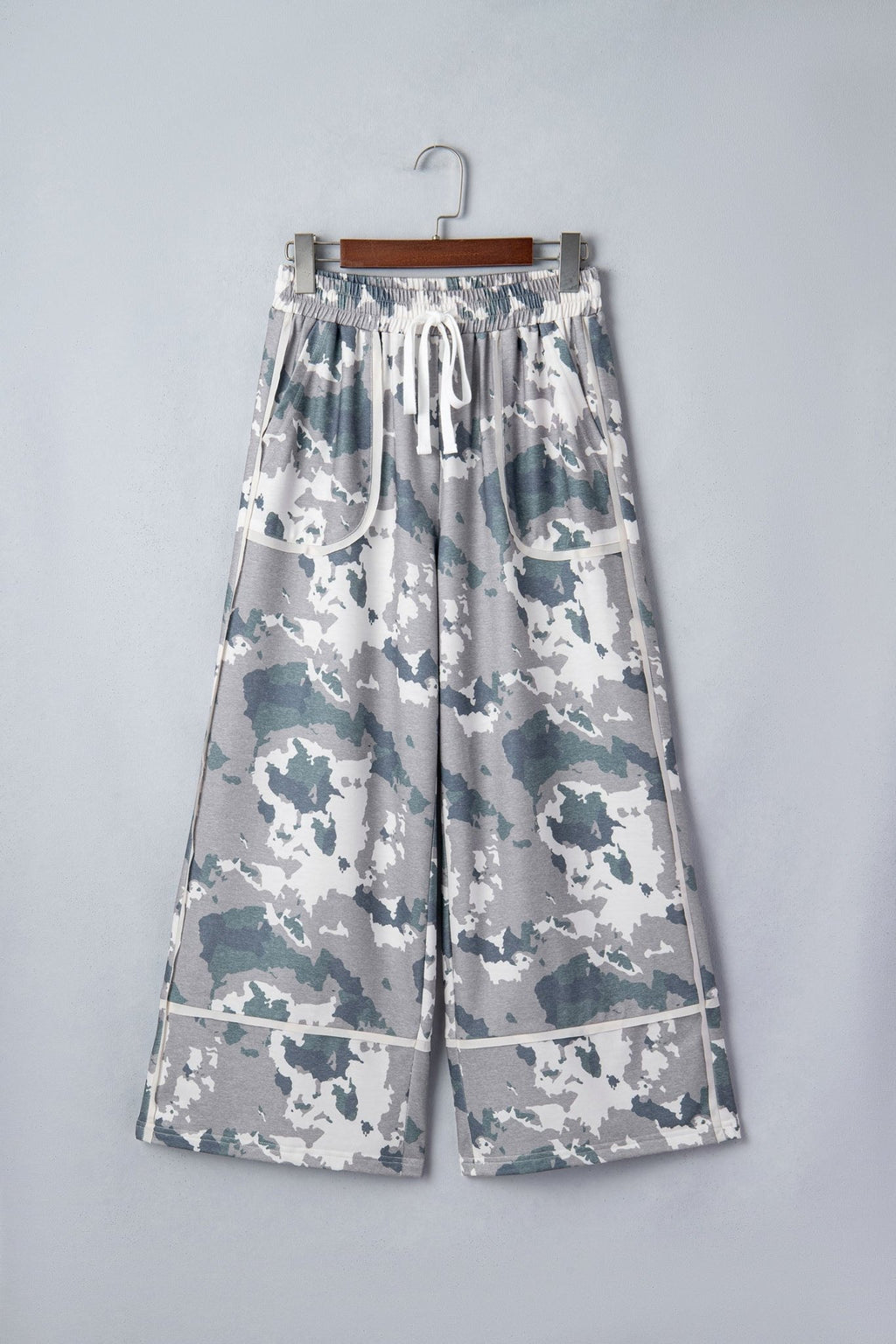 Camo Raw Edge Pocketed Drawstring Pants - Rooted & Reckless Co.