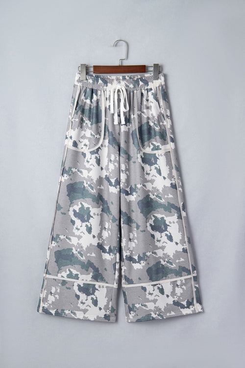 Camo Raw Edge Pocketed Drawstring Pants - Rooted & Reckless Co.