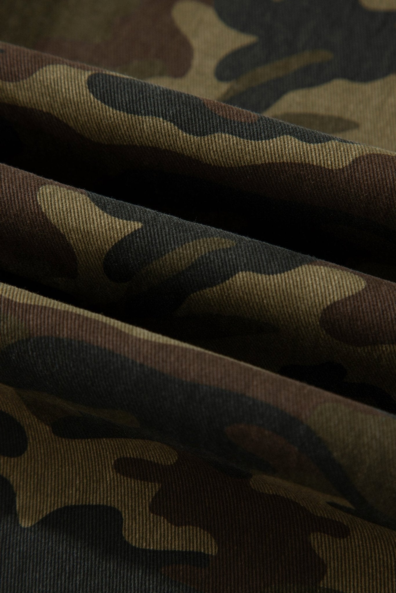 Camo Retro Grommet Tie Waist Loose Jeans - Rooted & Reckless Co.