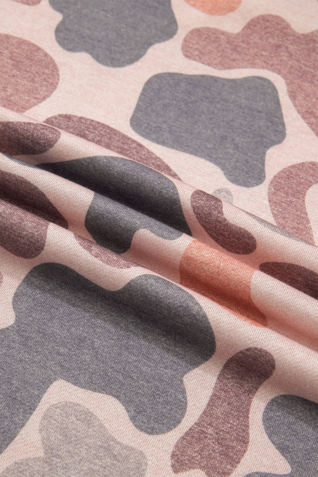 Camo Ribbed Trim Mock Neck Long Sleeve Sweatshirt - Rooted & Reckless Co.