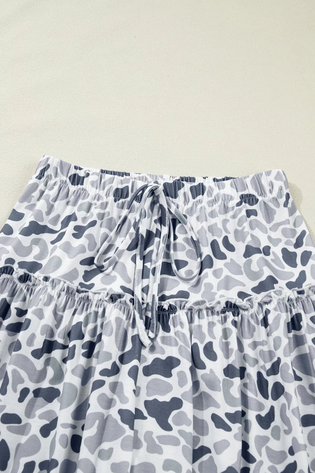Camo Ruffle Wide Leg Drawstring Pants - Rooted & Reckless Co.