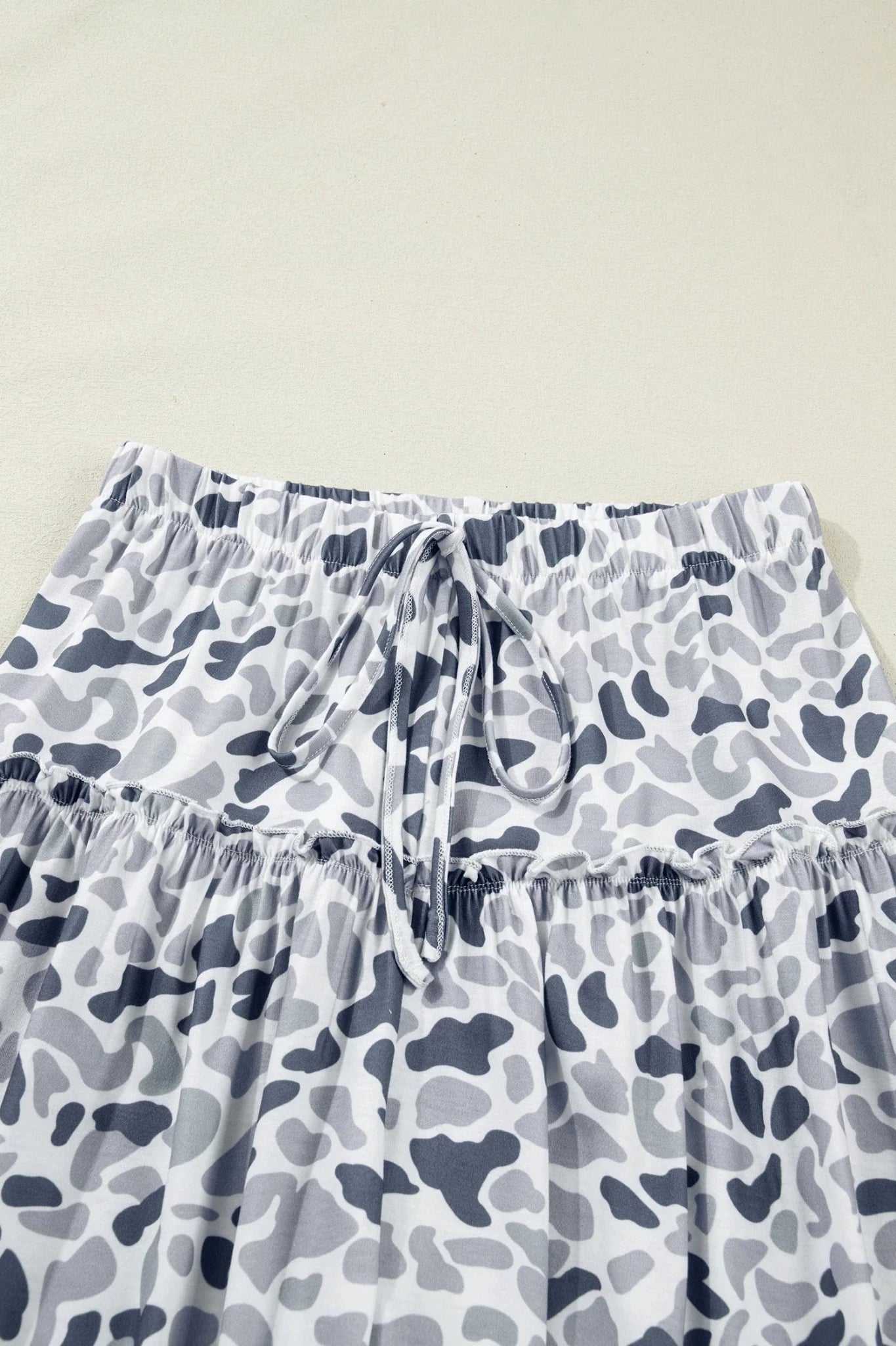 Camo Ruffle Wide Leg Drawstring Pants - Rooted & Reckless Co.