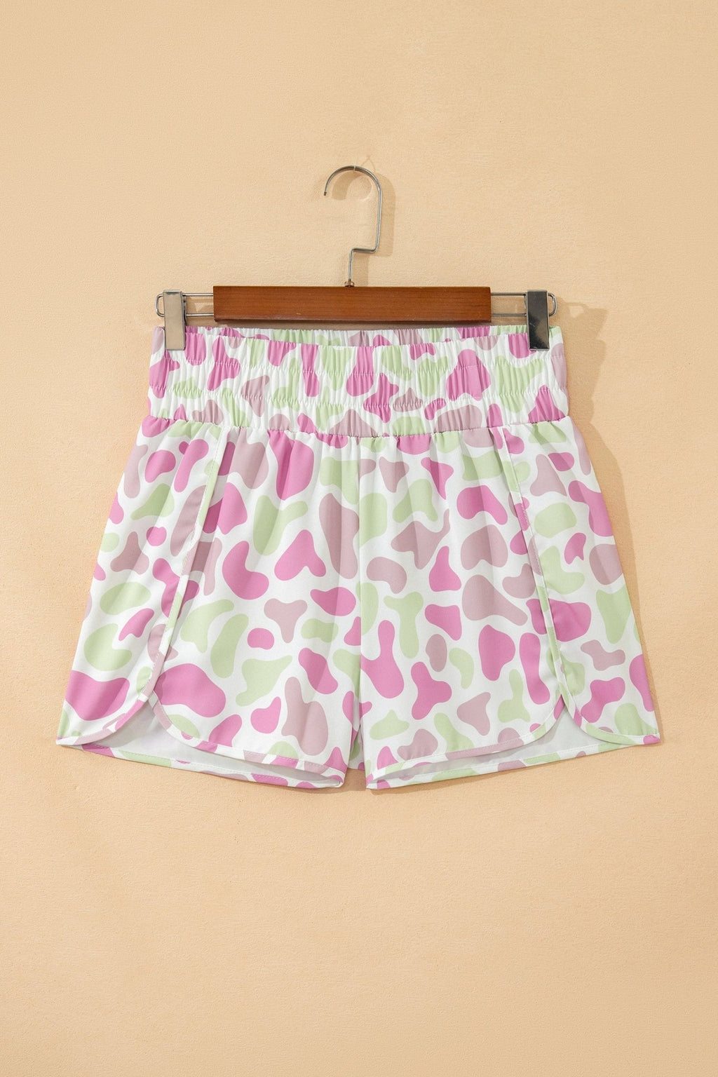 Camo Shirred High Waist Athleisure Shorts - Rooted & Reckless Co.