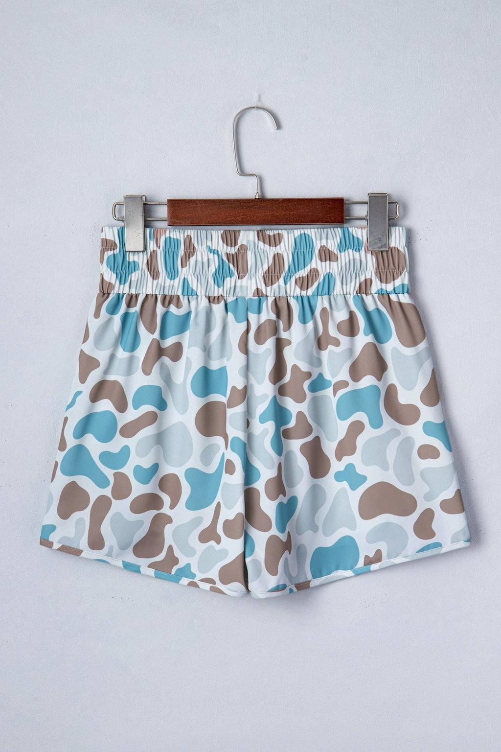 Camo Shirred High Waist Athleisure Shorts - Rooted & Reckless Co.