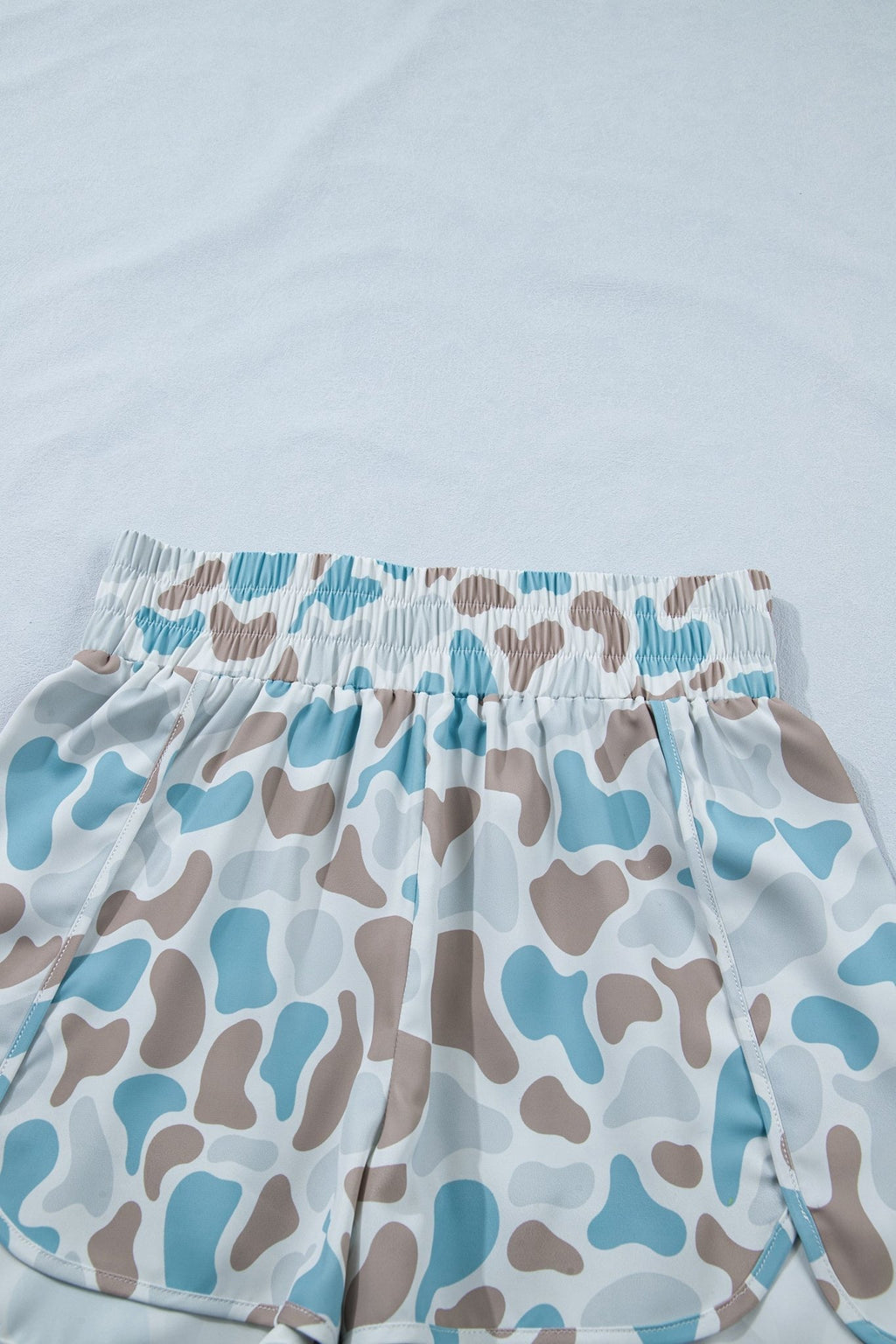 Camo Shirred High Waist Athleisure Shorts - Rooted & Reckless Co.