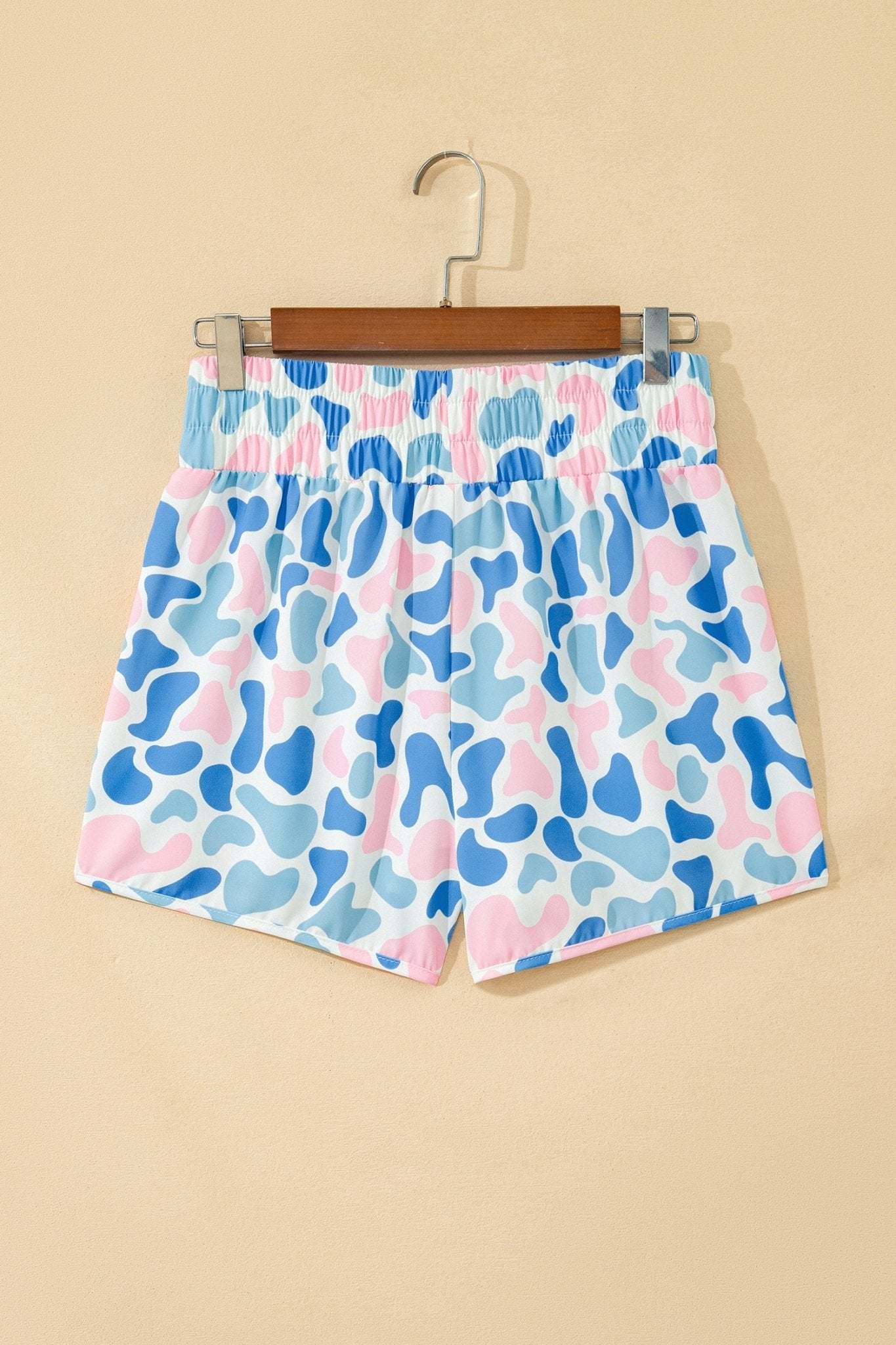 Camo Shirred High Waist Athleisure Shorts - Rooted & Reckless Co.