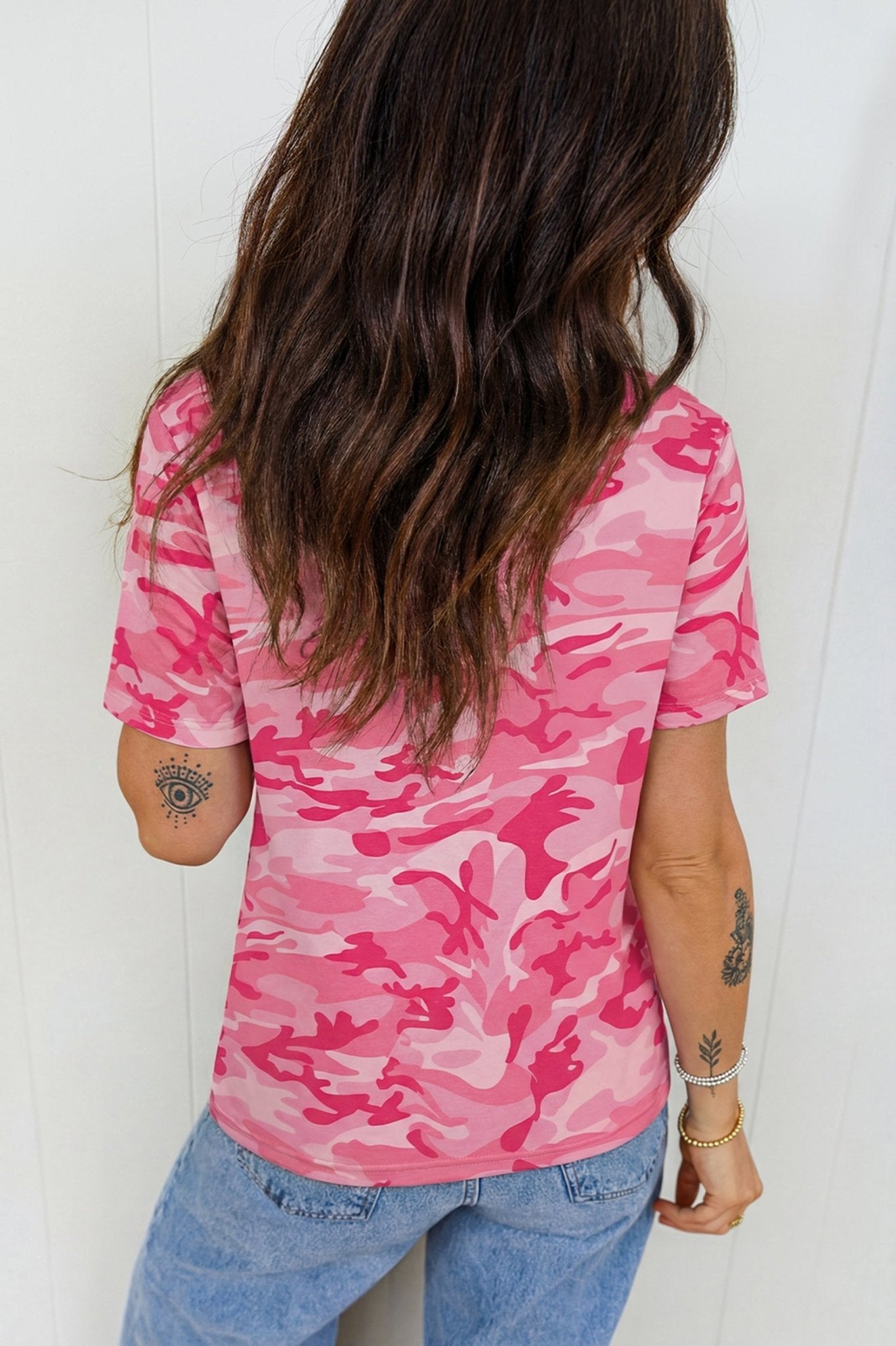 Camo Short Sleeve Crew Neck T-Shirt - Rooted & Reckless Co.
