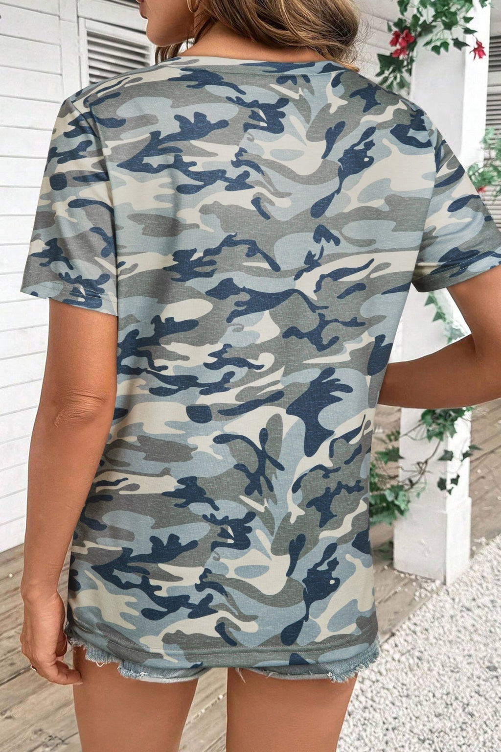 Camo Short Sleeve Crew Neck T-Shirt - Rooted & Reckless Co.