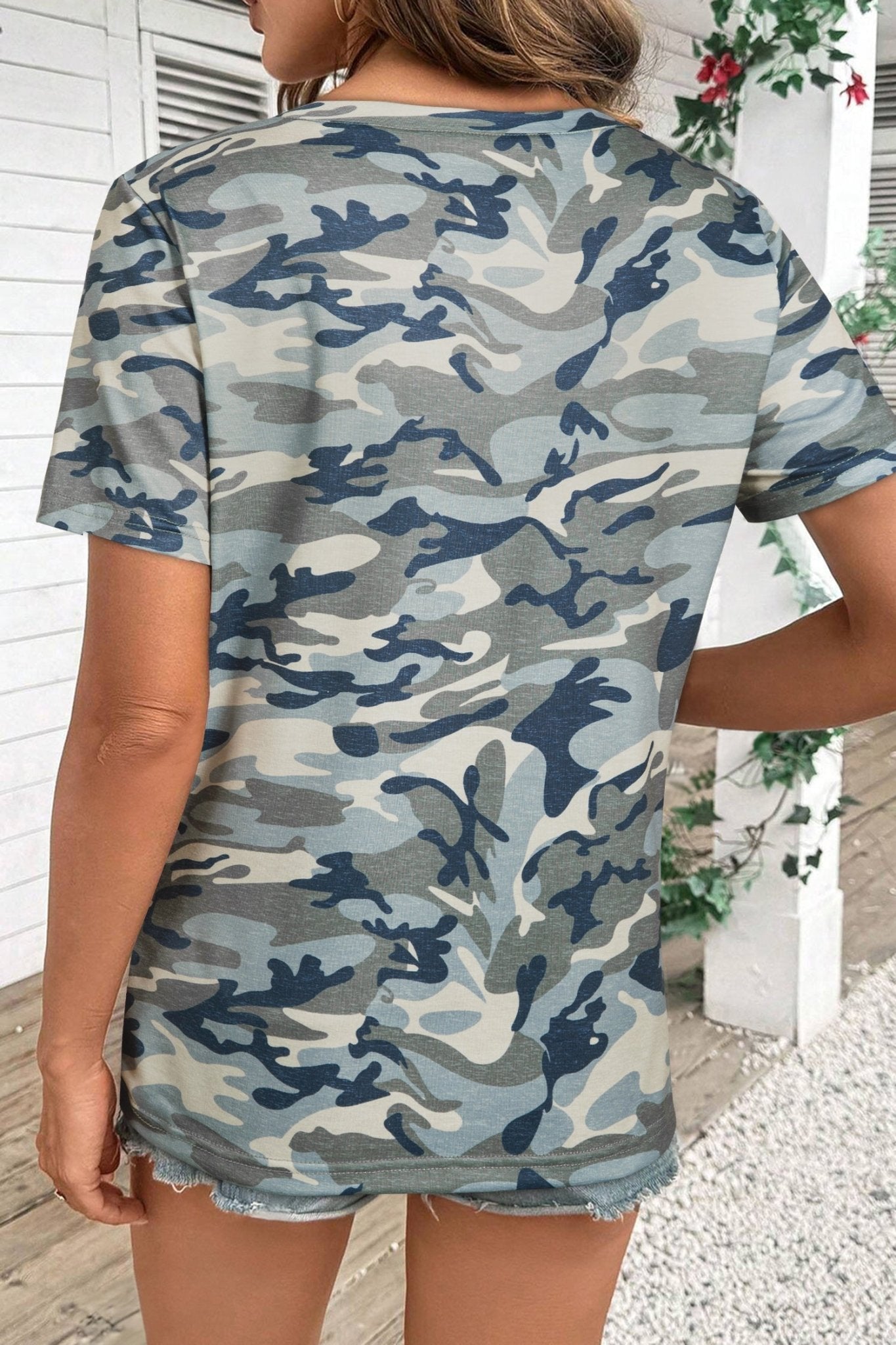 Camo Short Sleeve Crew Neck T-Shirt - Rooted & Reckless Co.