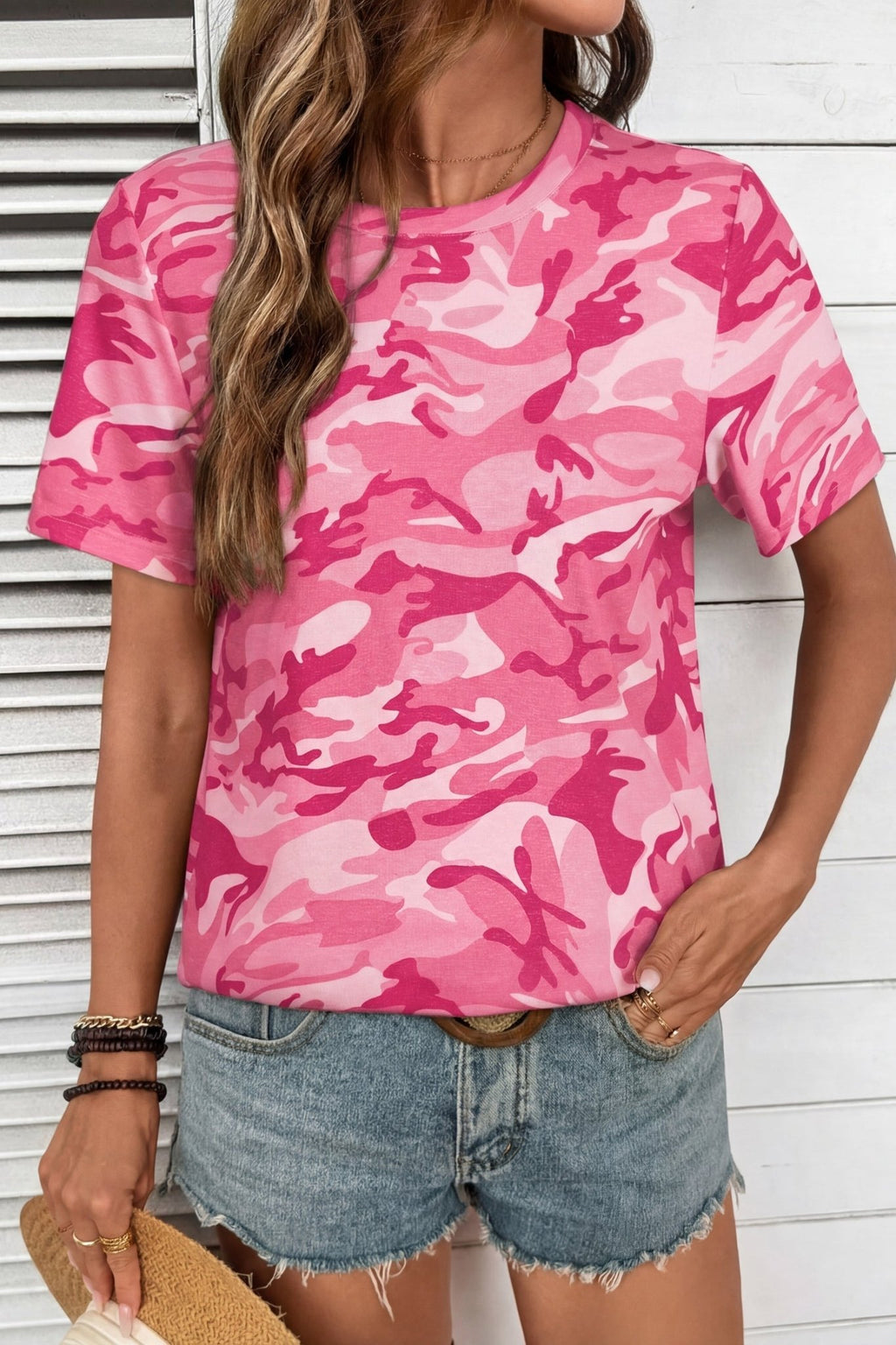 Camo Short Sleeve Crew Neck T-Shirt - Rooted & Reckless Co.