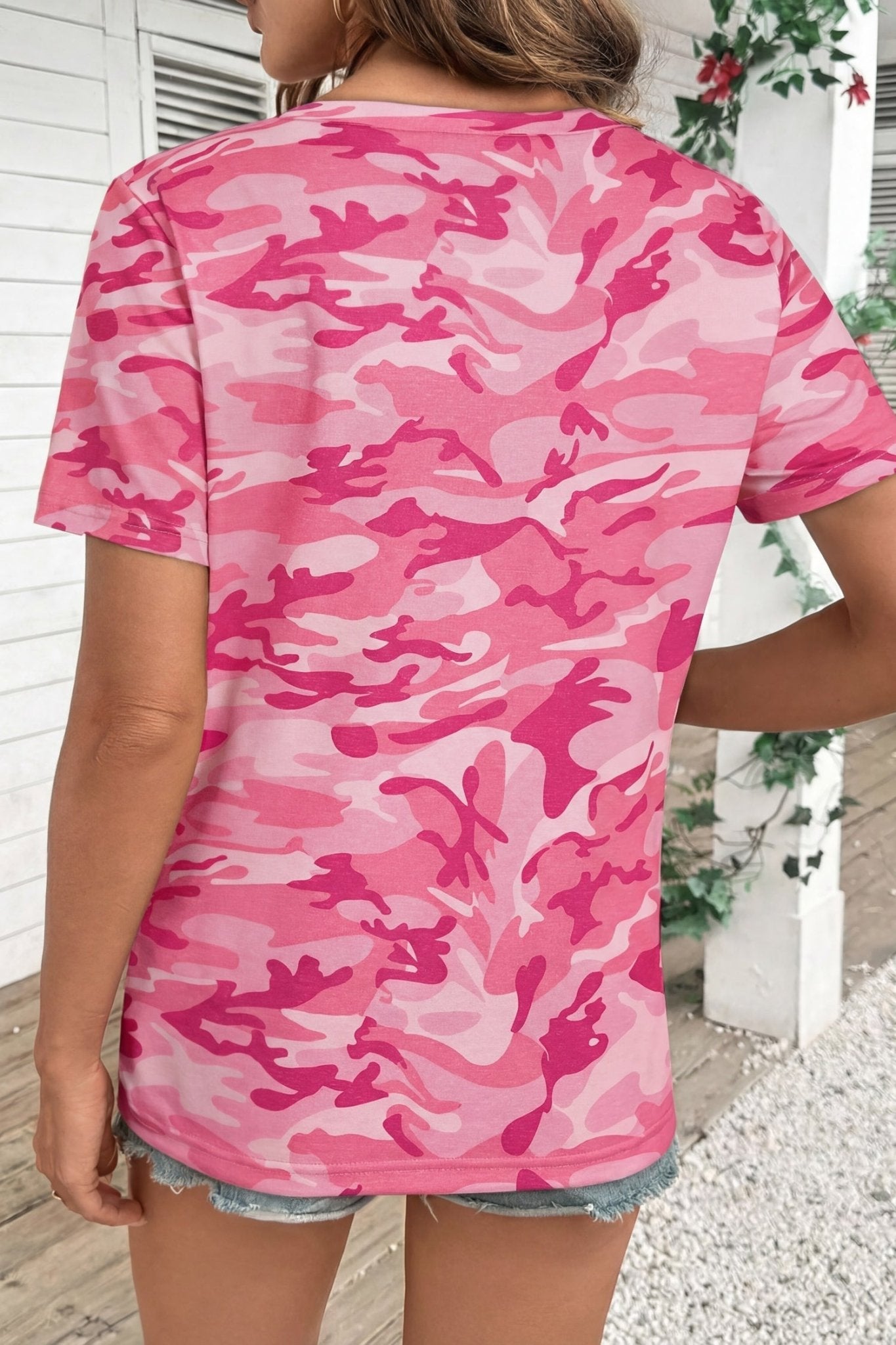 Camo Short Sleeve Crew Neck T-Shirt - Rooted & Reckless Co.