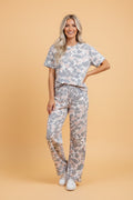 Camo Short Sleeve Top & Wide Leg Pants Set - Rooted & Reckless Co.