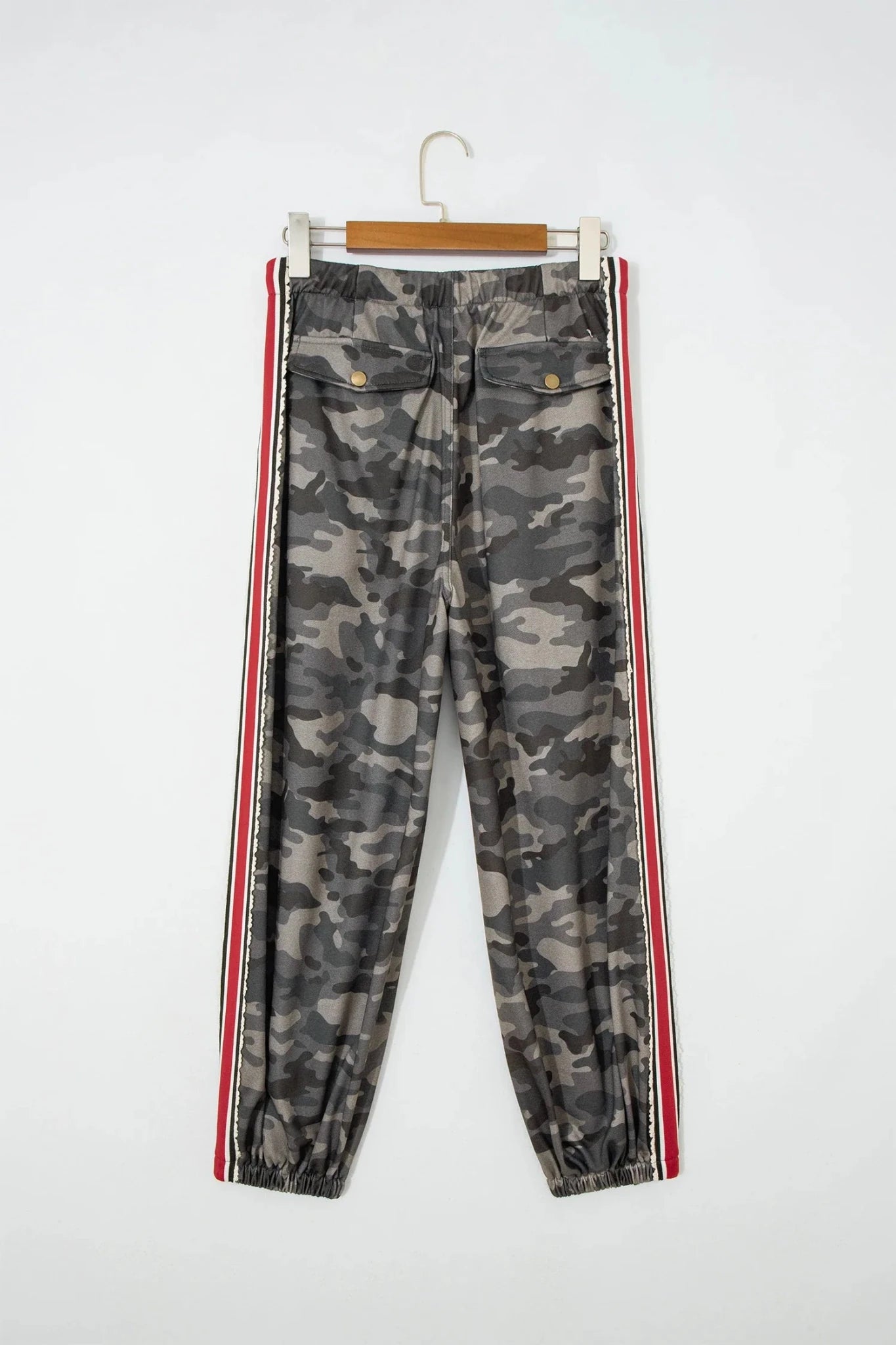 Camo Side Stripe Panel Drawstring Pants - Rooted & Reckless Co.