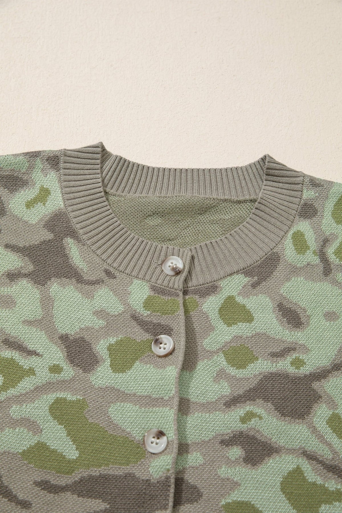 Camo Sleeveless Button Front Sweater Vest - Rooted & Reckless Co.