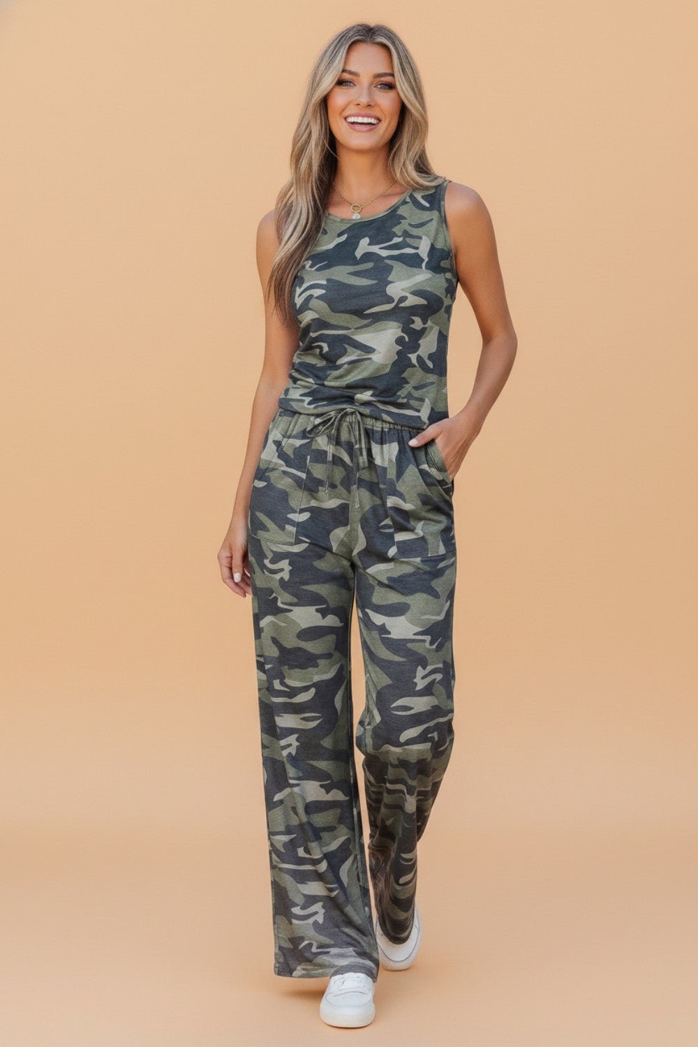 Camo Tank & Drawstring Pant Set - Rooted & Reckless Co.