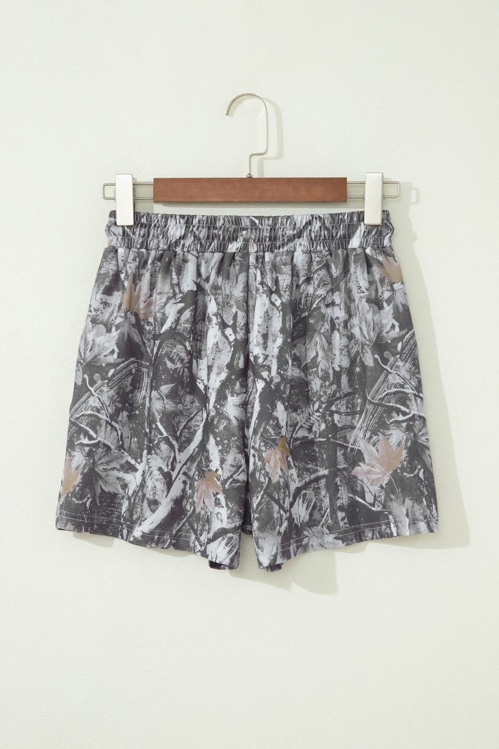 Camo Tie Elastic High Waist Shorts - Rooted & Reckless Co.