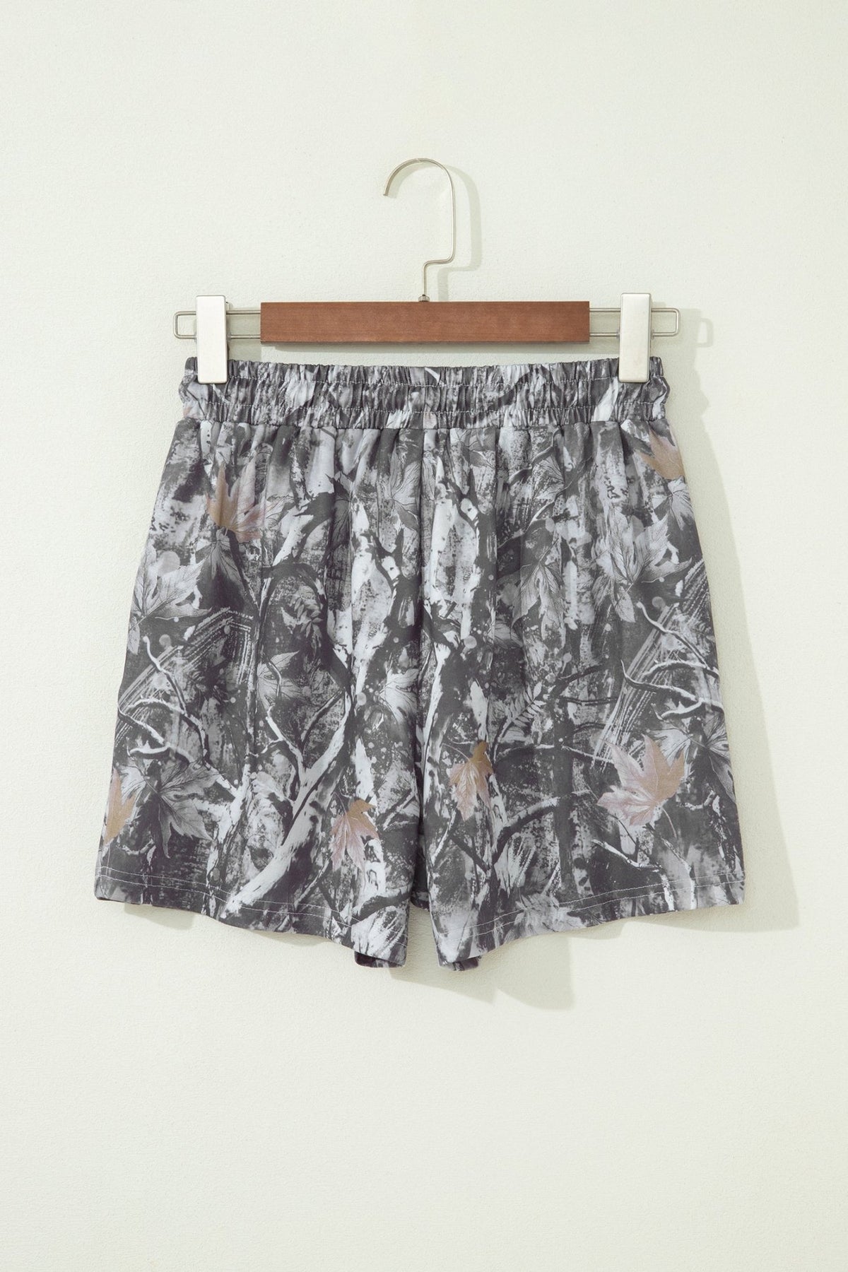 Camo Tie Elastic High Waist Shorts - Rooted & Reckless Co.