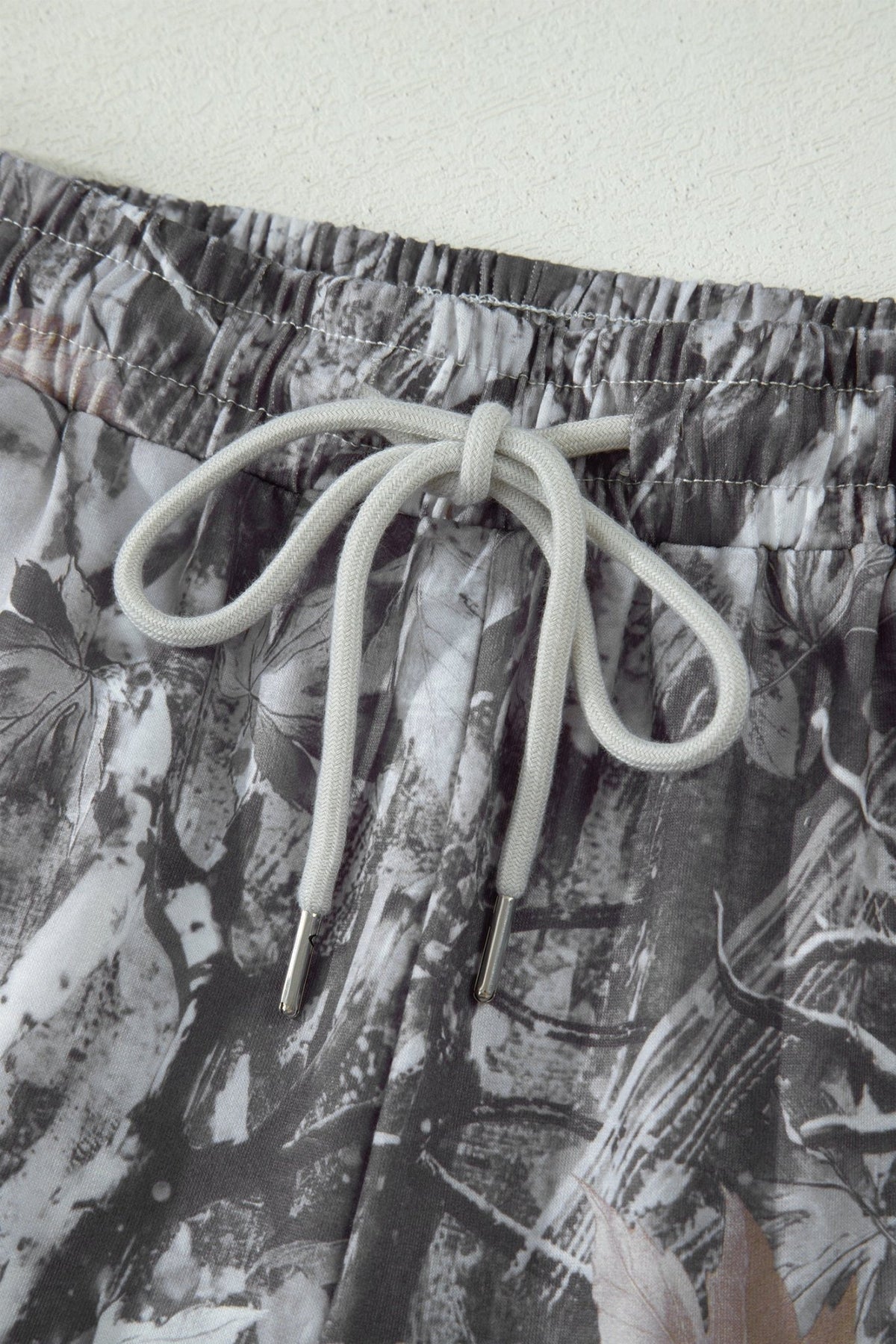 Camo Tie Elastic High Waist Shorts - Rooted & Reckless Co.