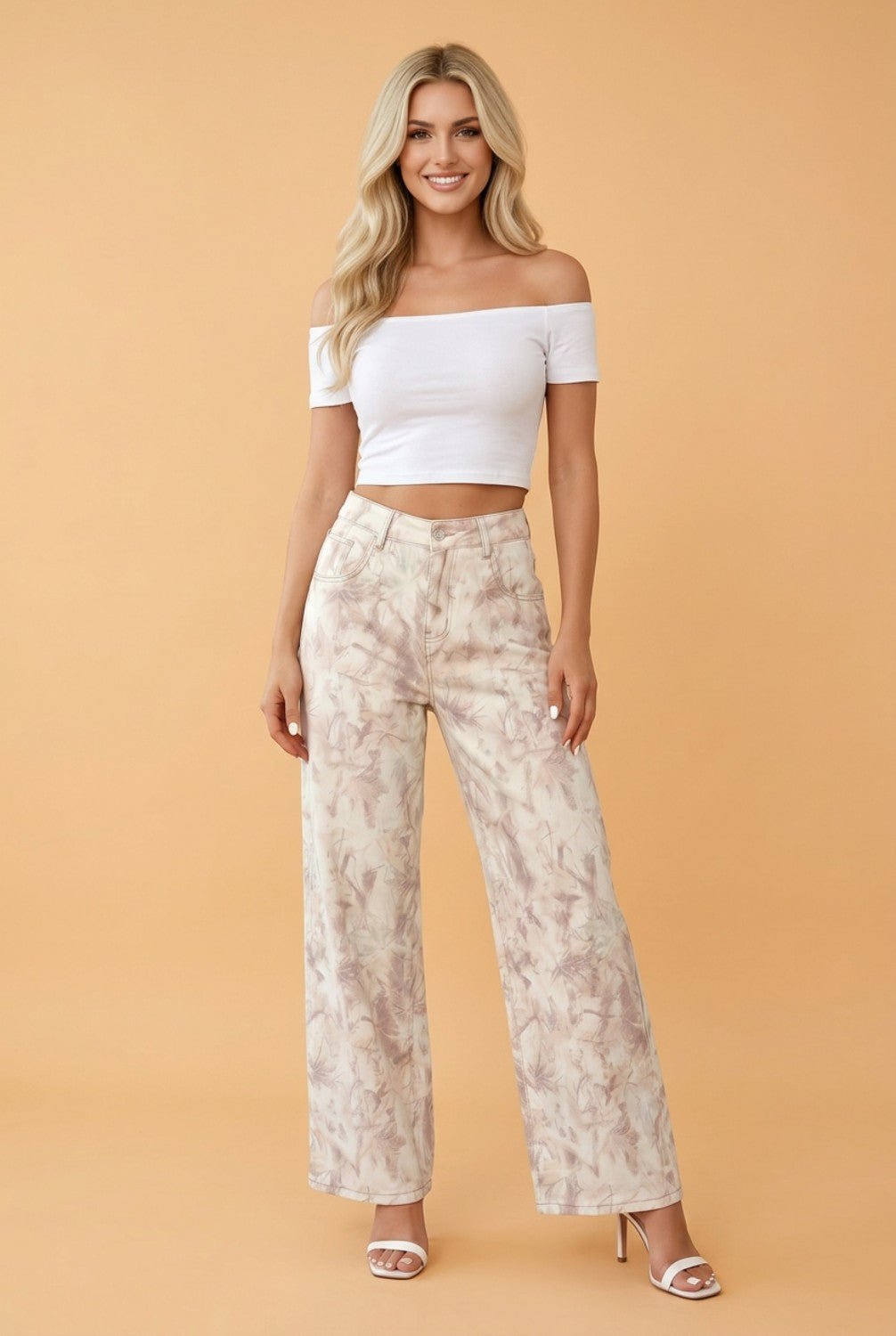 Camo Tummy Control Denim Wide Leg Jeans - Rooted & Reckless Co.