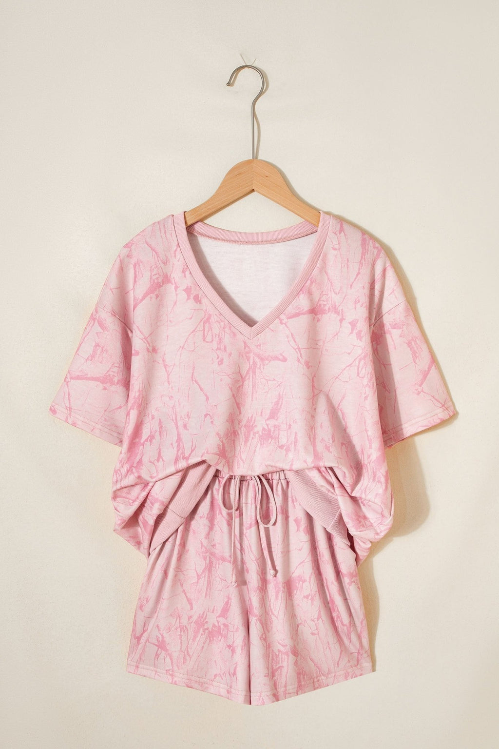 Camo V-Neck Tee & Drawstring Shorts Set - Rooted & Reckless Co.