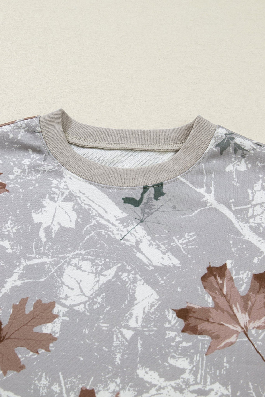 Camo Varsity Stripe Dropped Shoulder Sweatshirt - Rooted & Reckless Co.