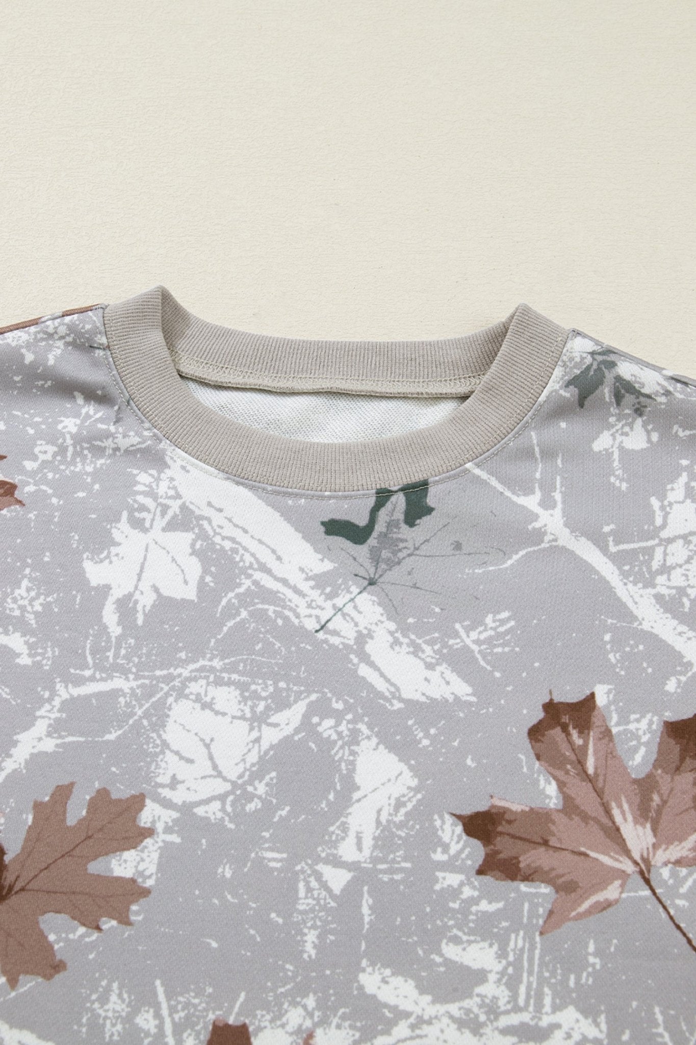 Camo Varsity Stripe Dropped Shoulder Sweatshirt - Rooted & Reckless Co.