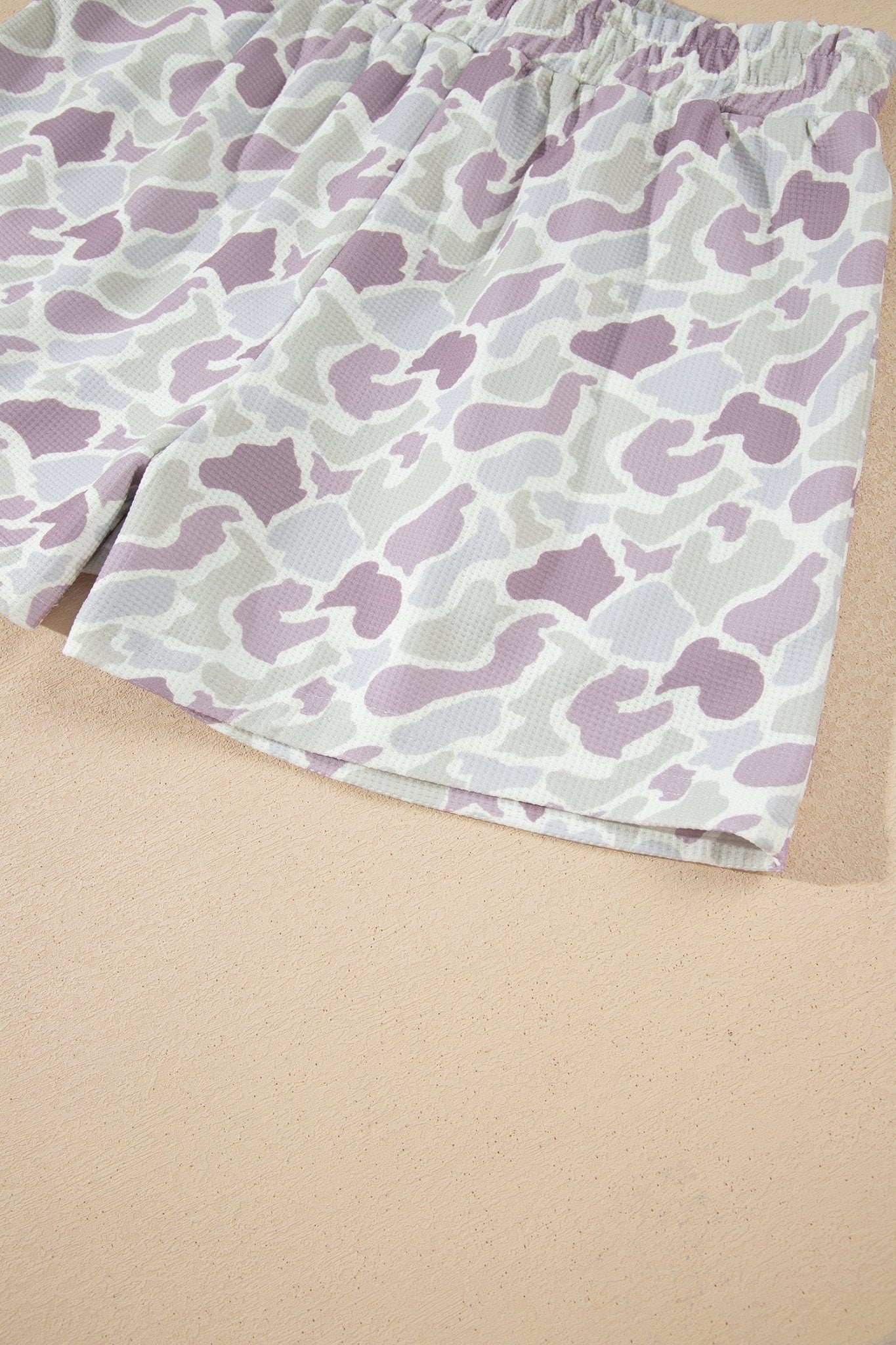 Camo Waffle Knit Long Sleeve Top & Shorts Set - Rooted & Reckless Co.