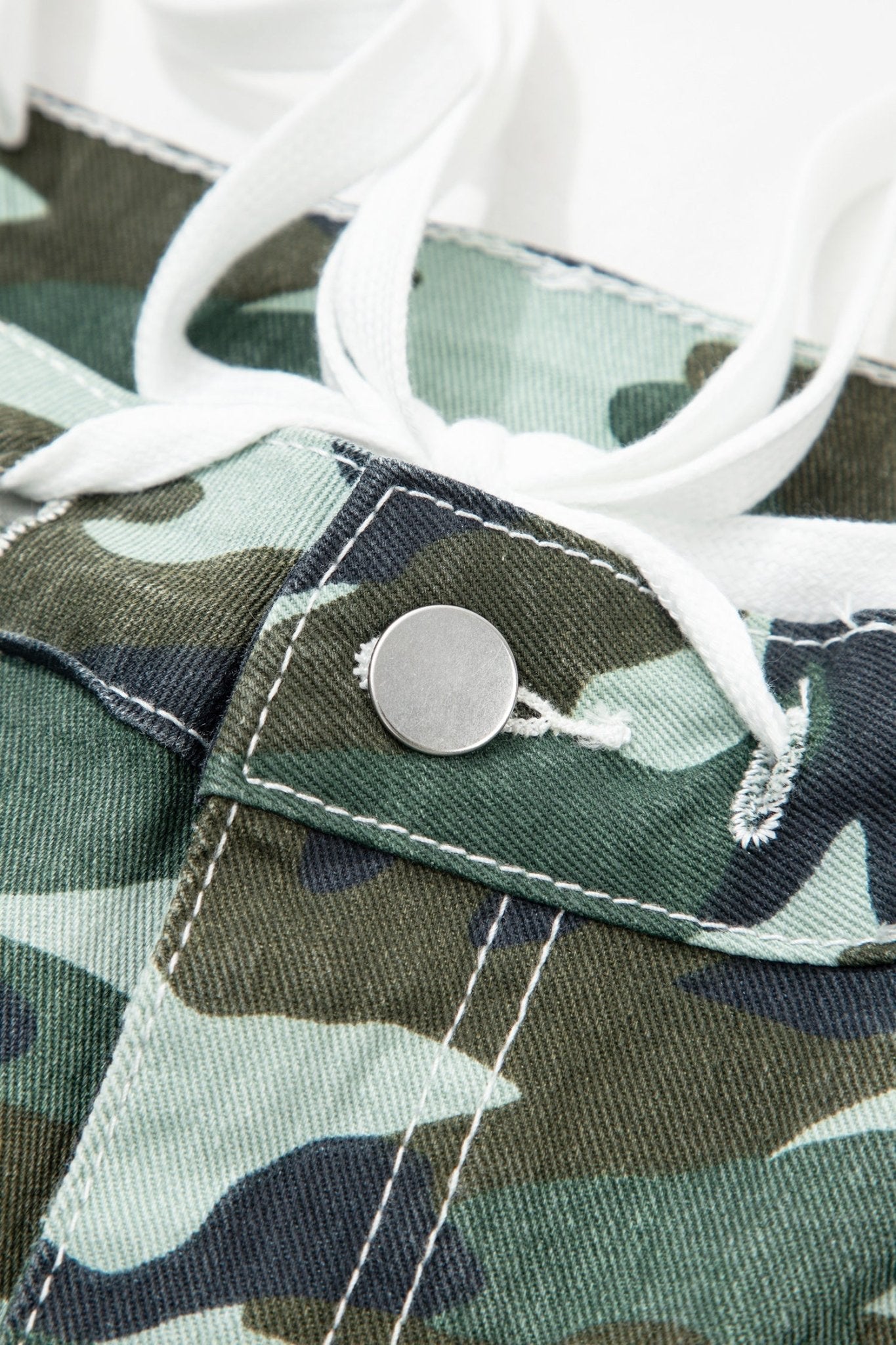 Camo Wide Leg Drawstring Denim Pants - Rooted & Reckless Co.