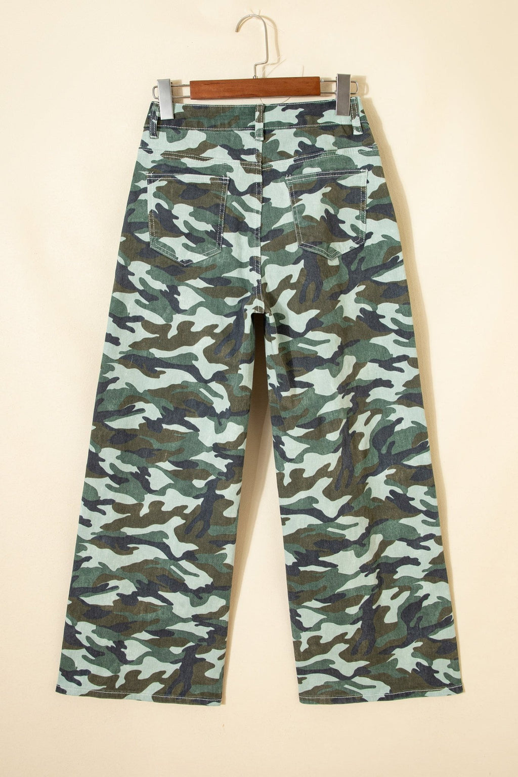Camo Wide Leg Drawstring Denim Pants - Rooted & Reckless Co.