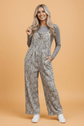 Camouflage Corded Knit Sleeveless Jumpsuit - Rooted & Reckless Co.