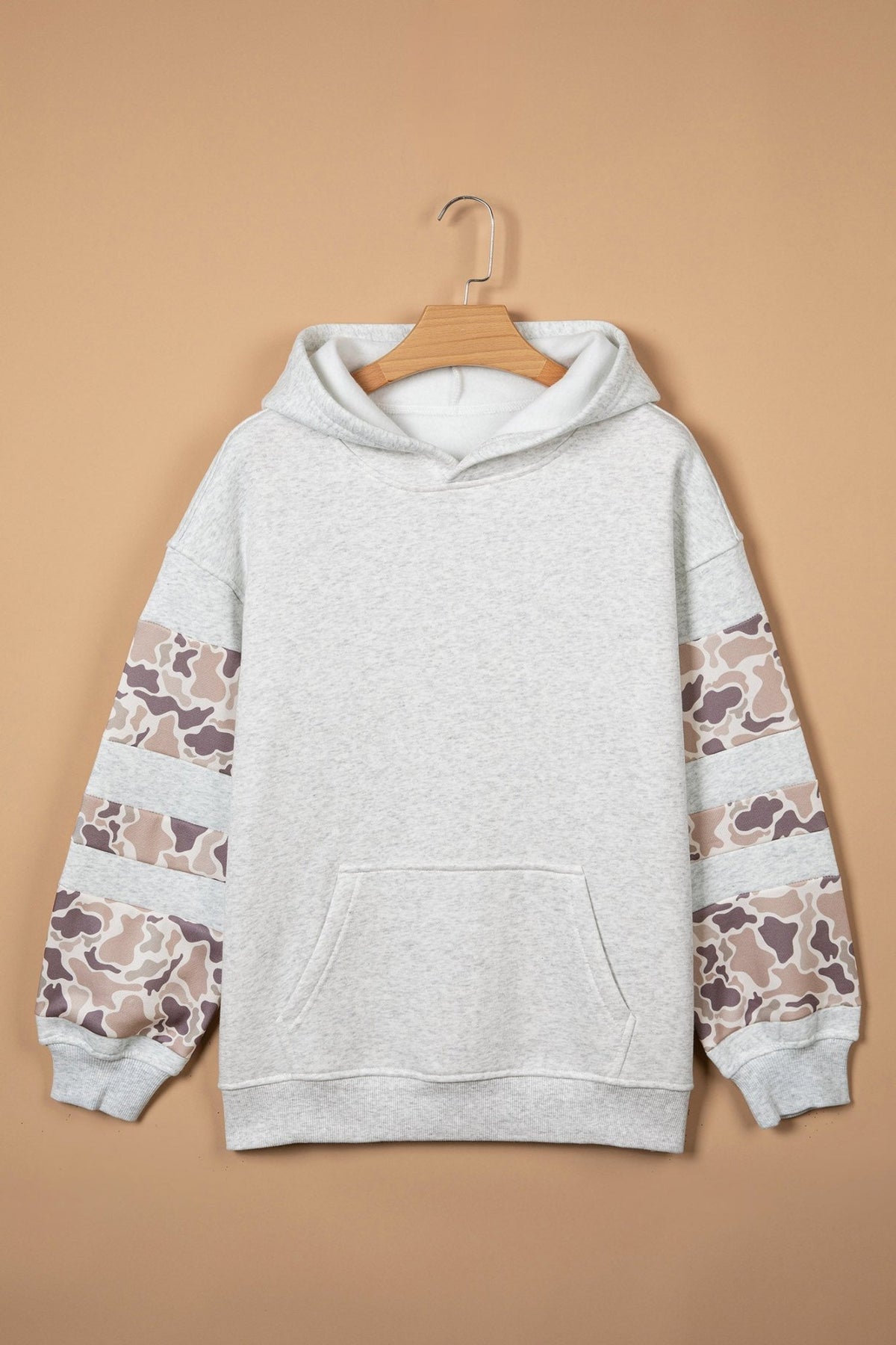 Camouflage Patchwork Long Sleeve Hoodie - Rooted & Reckless Co.