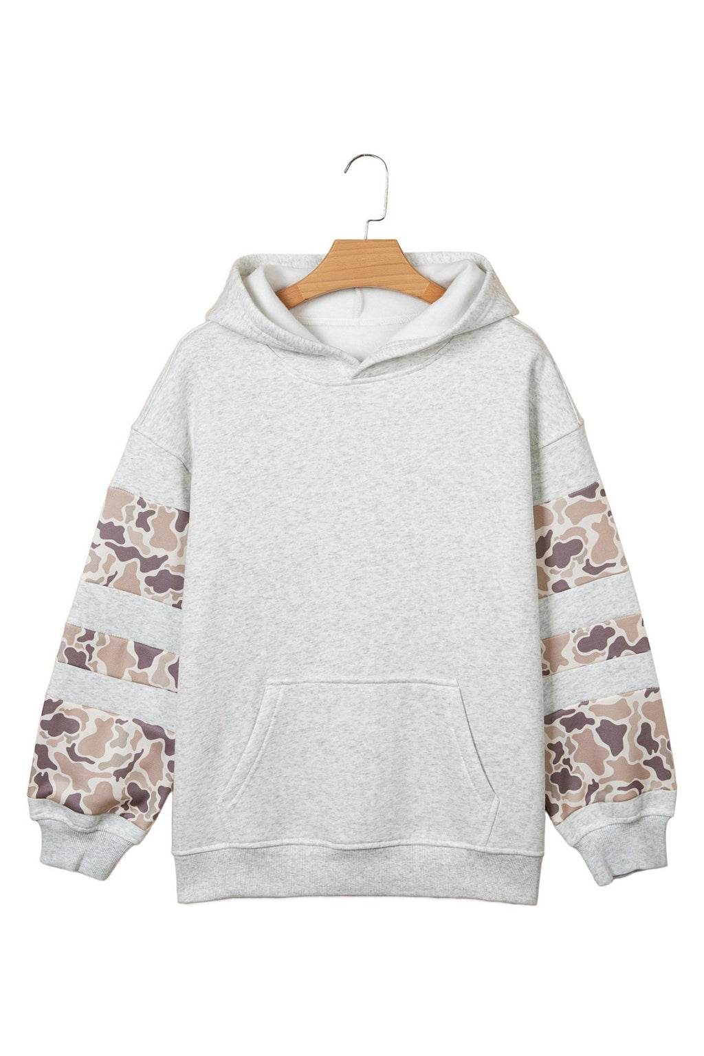 Camouflage Patchwork Long Sleeve Hoodie - Rooted & Reckless Co.
