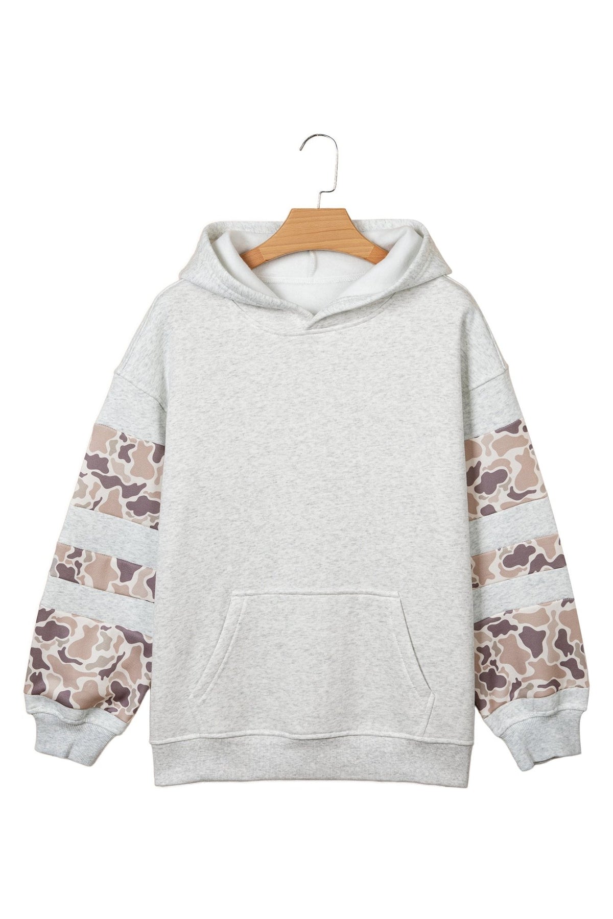 Camouflage Patchwork Long Sleeve Hoodie - Rooted & Reckless Co.