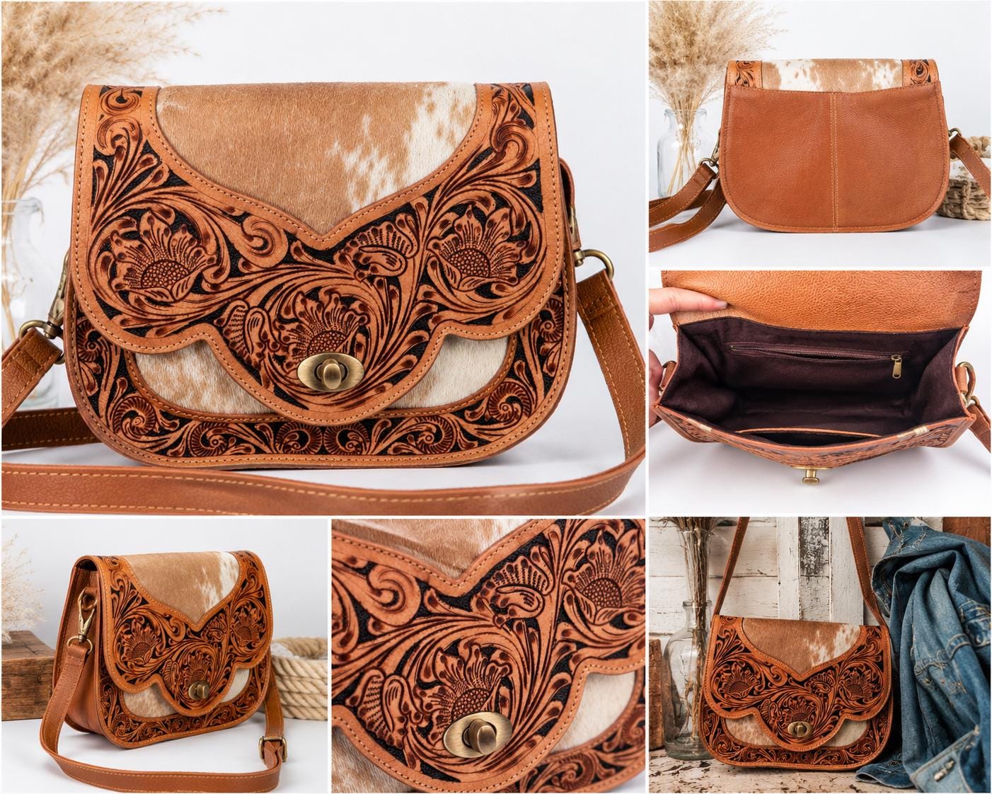 Canyon Floral Western Crossbody Purse by Double B - Rooted & Reckless Co.