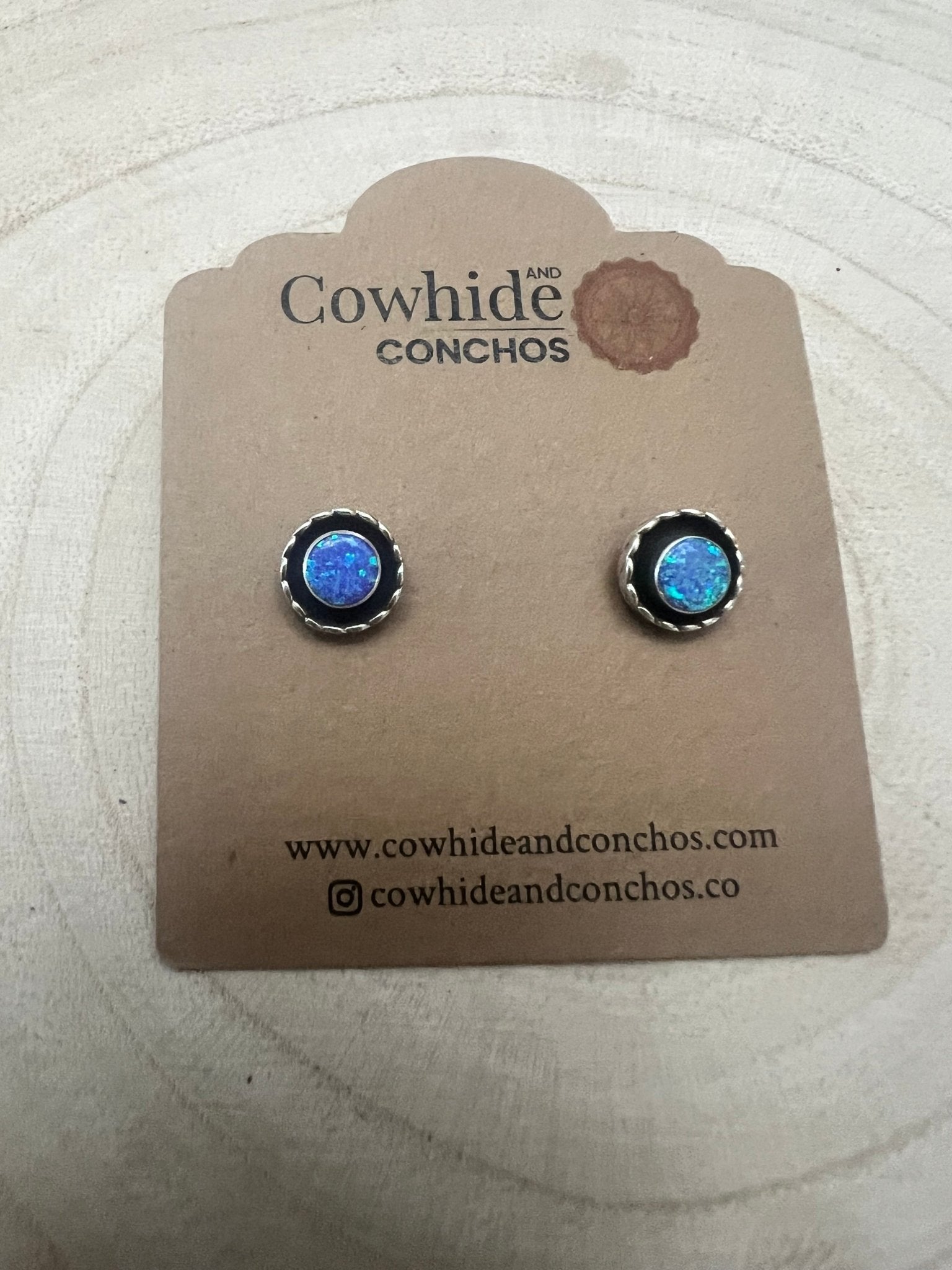 Carina Leekity Zuni Opalite Sterling Silver Post Earrings — Small But Not Petite - Rooted & Reckless Co.