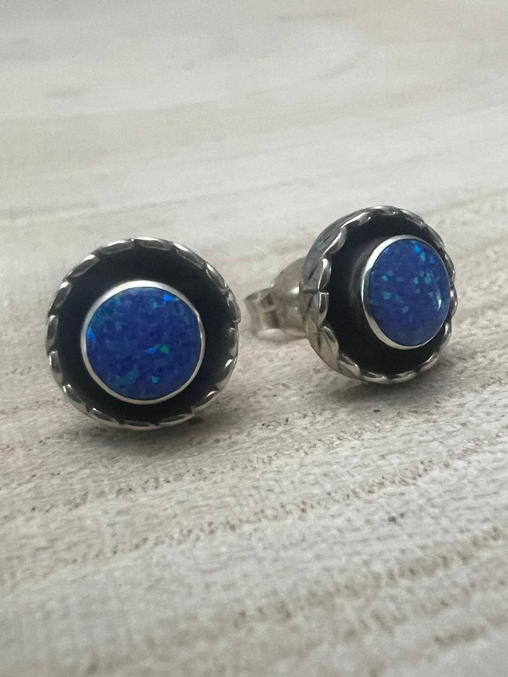 Carina Leekity Zuni Opalite Sterling Silver Post Earrings — Small But Not Petite - Rooted & Reckless Co.