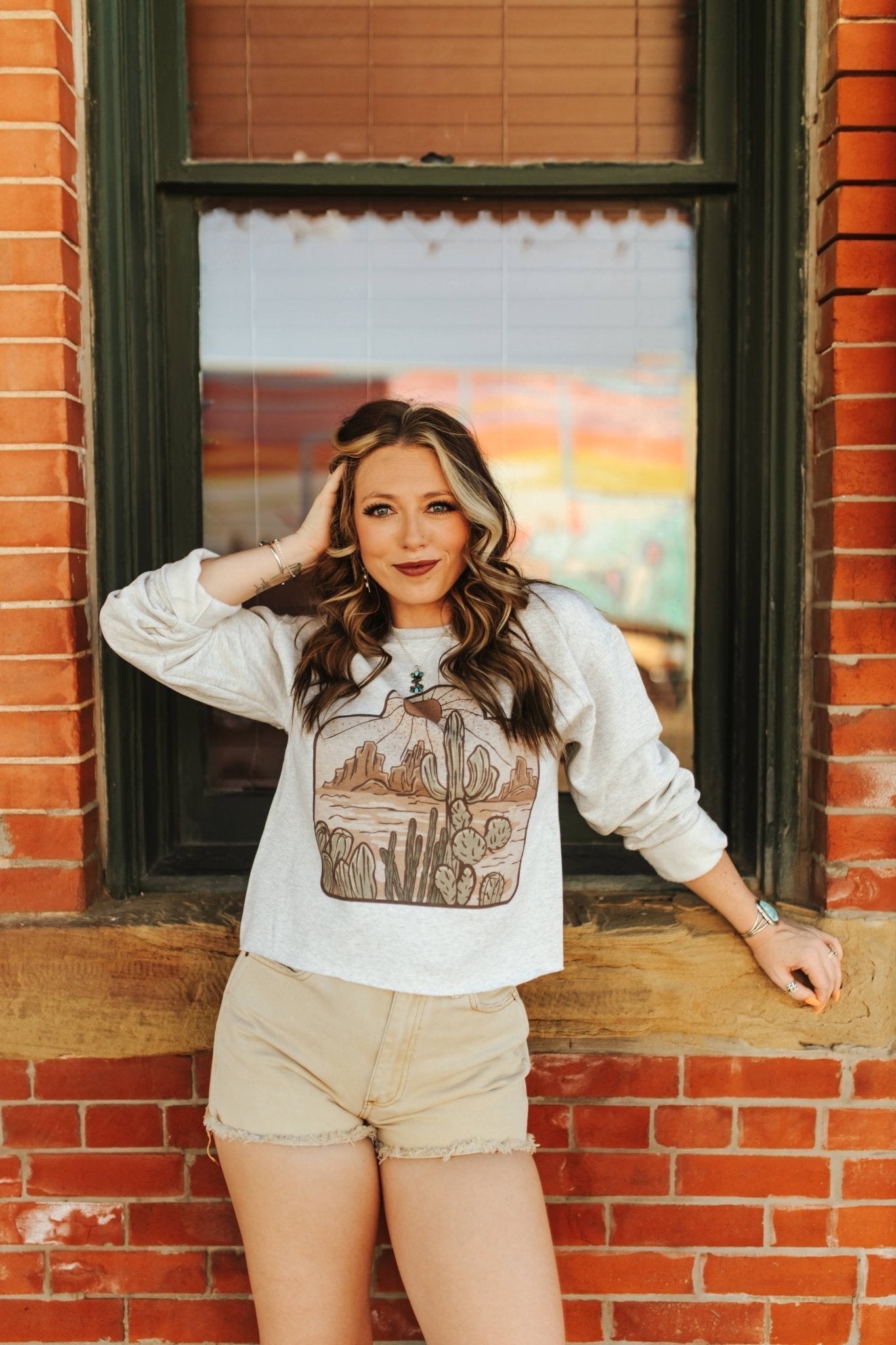 Cattle Tag Raw Hem Graphic Sweatshirt - Rooted & Reckless Co.