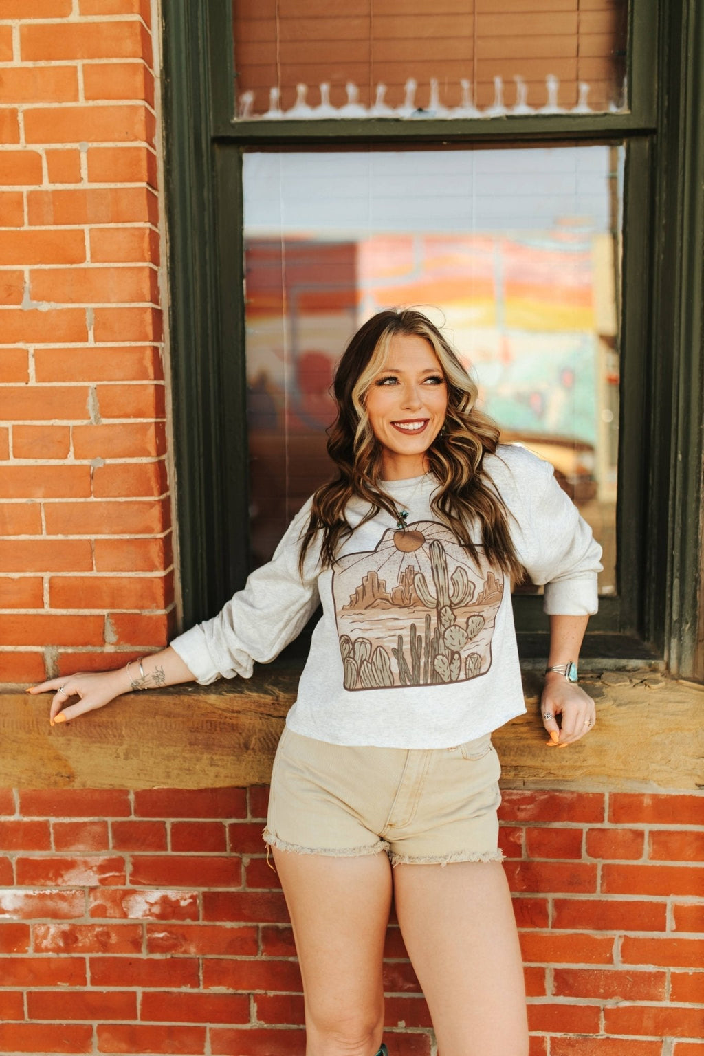 Cattle Tag Raw Hem Graphic Sweatshirt - Rooted & Reckless Co.