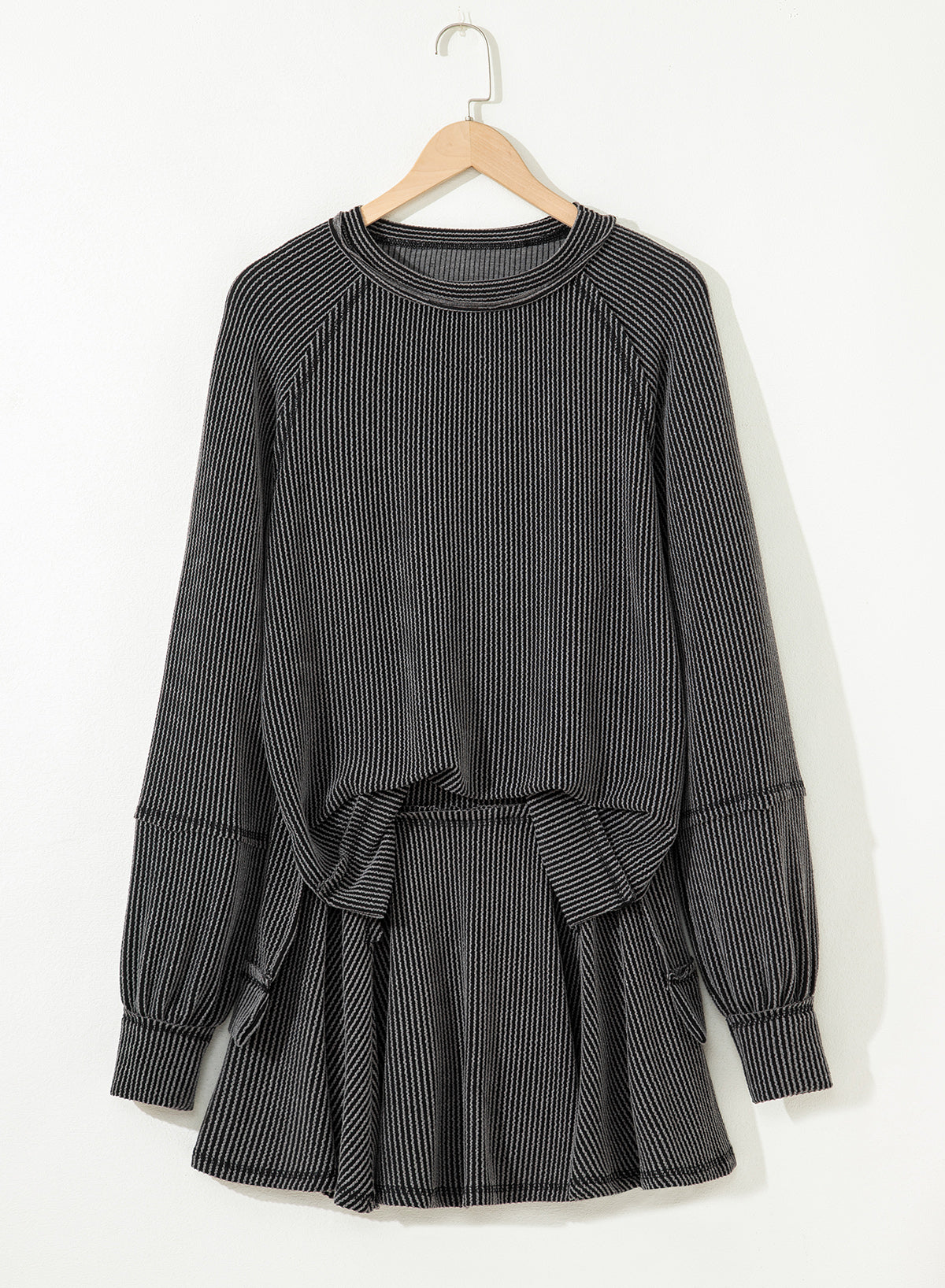 Corded Top and Ruffle Mini Skort Set