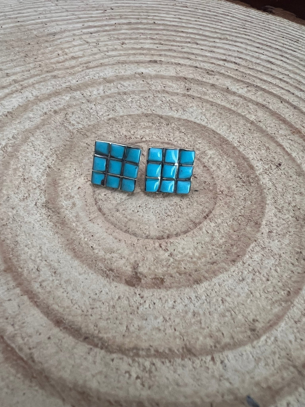 Charles Malani Zuni Turquoise & Sterling Silver Petite Earrings - Rooted & Reckless Co.