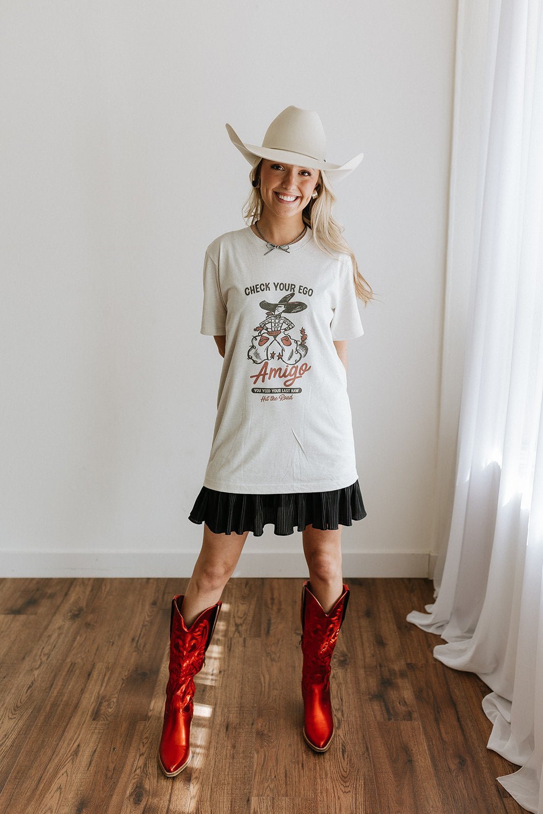 Check Your Ego Amigo Cowboy Graphic Tee - Rooted & Reckless Co.