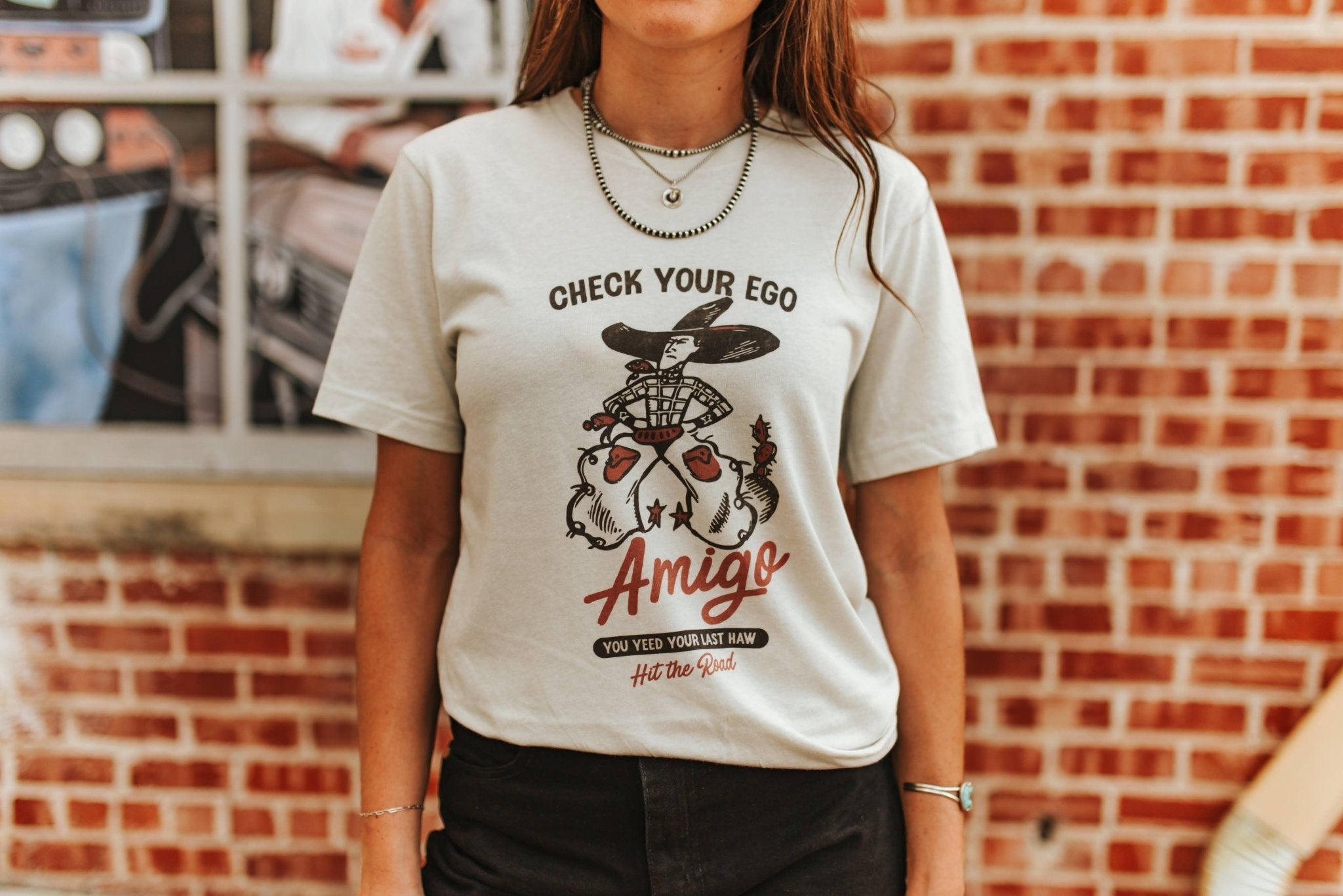 Check Your Ego Amigo Cowboy Graphic Tee - Rooted & Reckless Co.