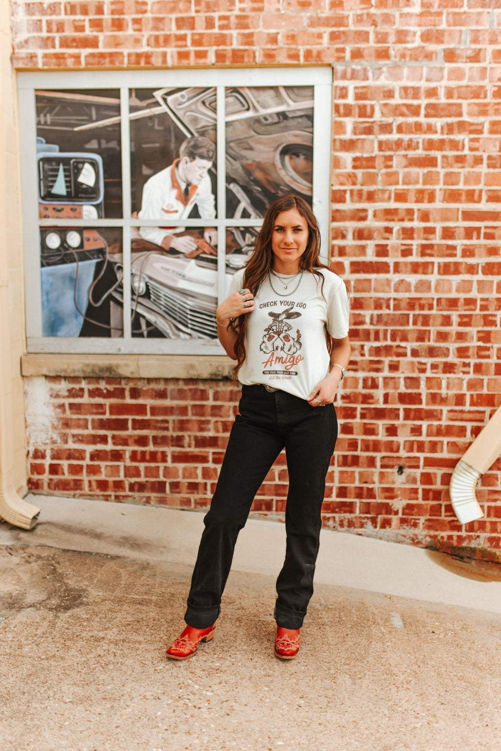 Check Your Ego Amigo Cowboy Graphic Tee - Rooted & Reckless Co.
