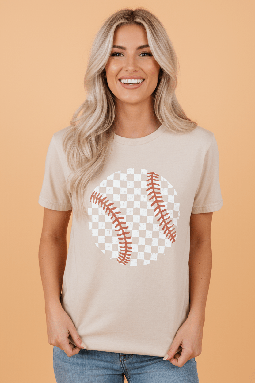 Checker Baseball Short Sleeve Graphic Tee - Rooted & Reckless Co.