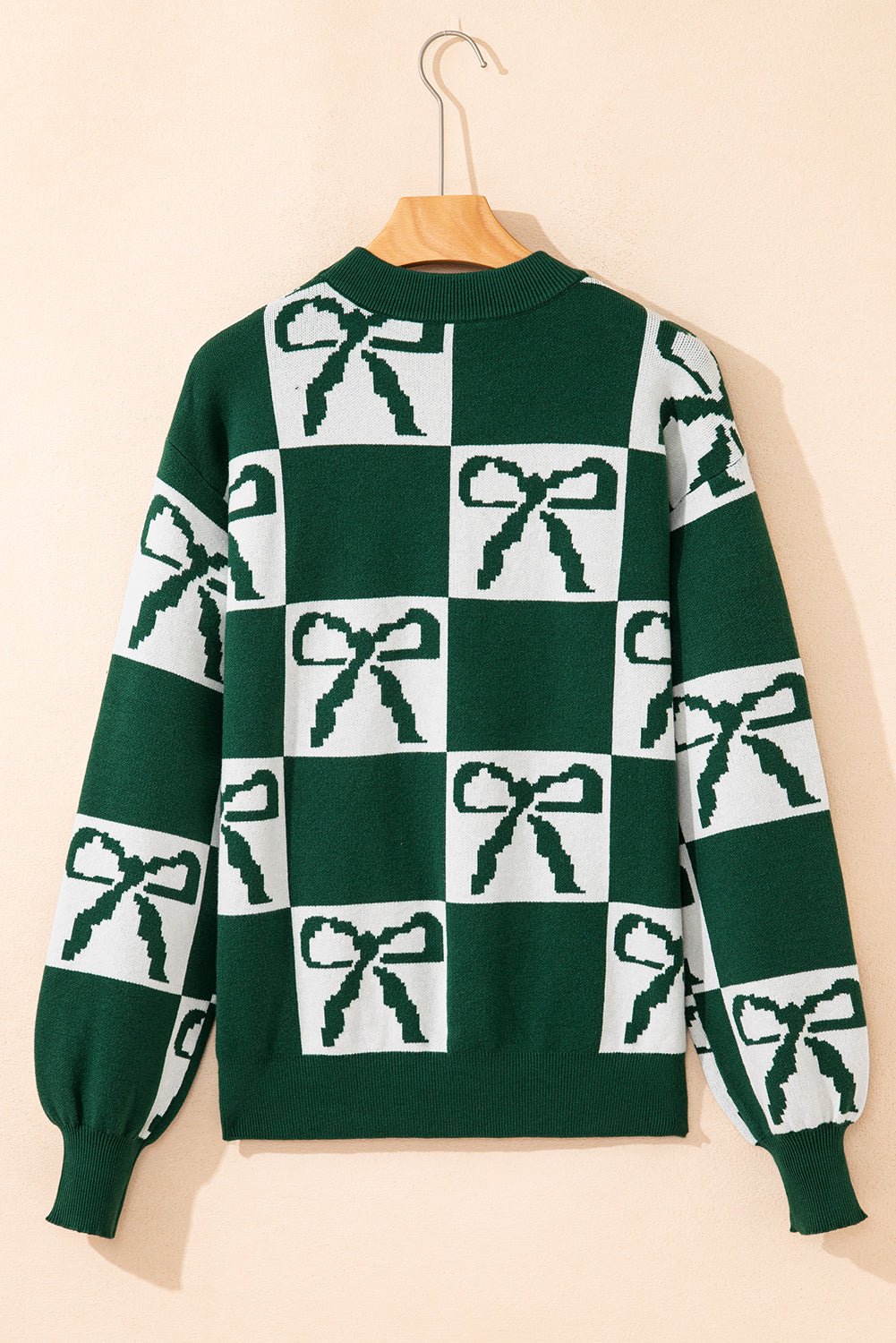 Checker Bow Crewneck Sweater - Rooted & Reckless Co.