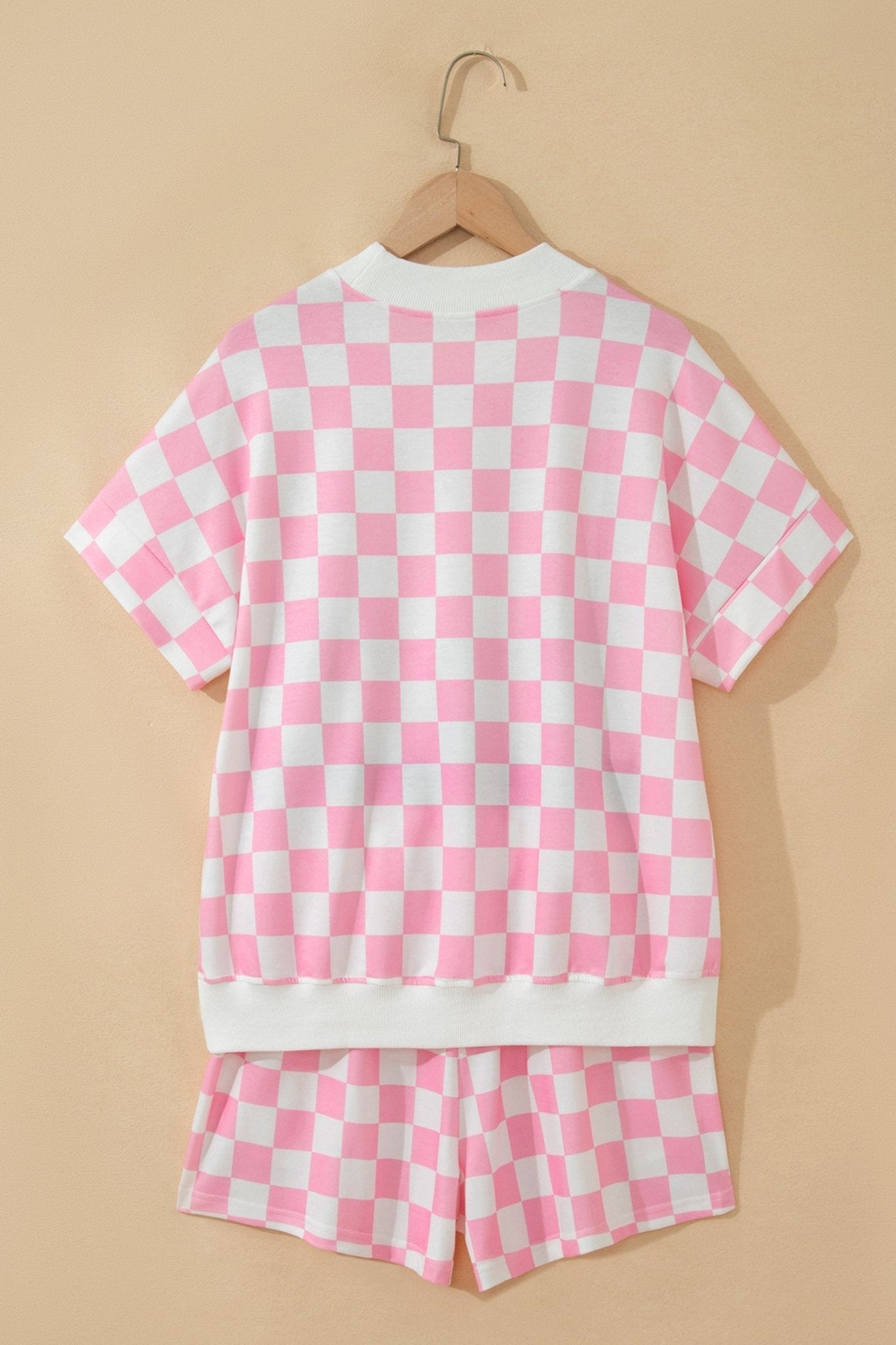 Checker Colorblock Mock Neck Top & Short Set - Rooted & Reckless Co.