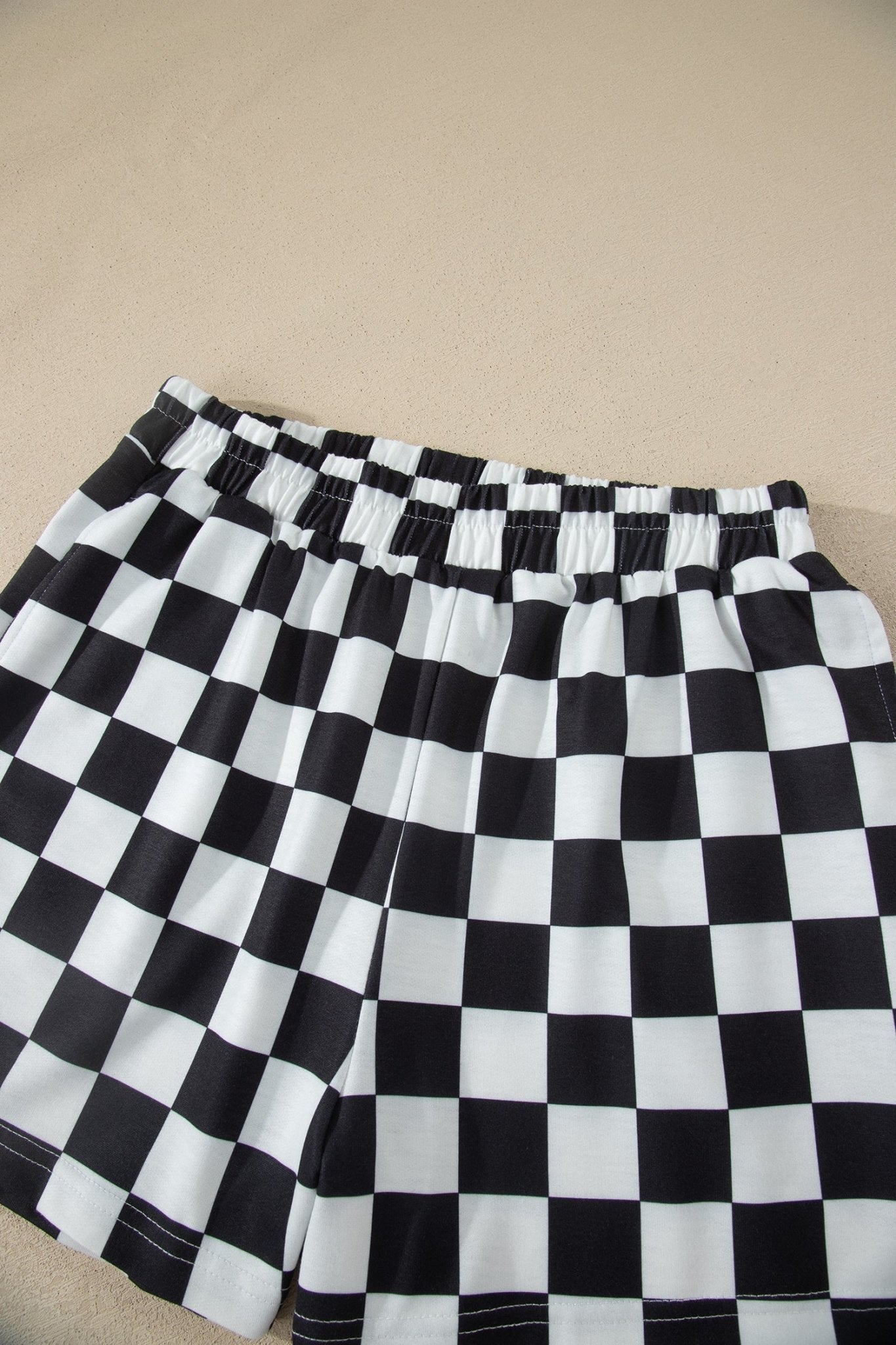 Checker Colorblock Mock Neck Top & Short Set - Rooted & Reckless Co.