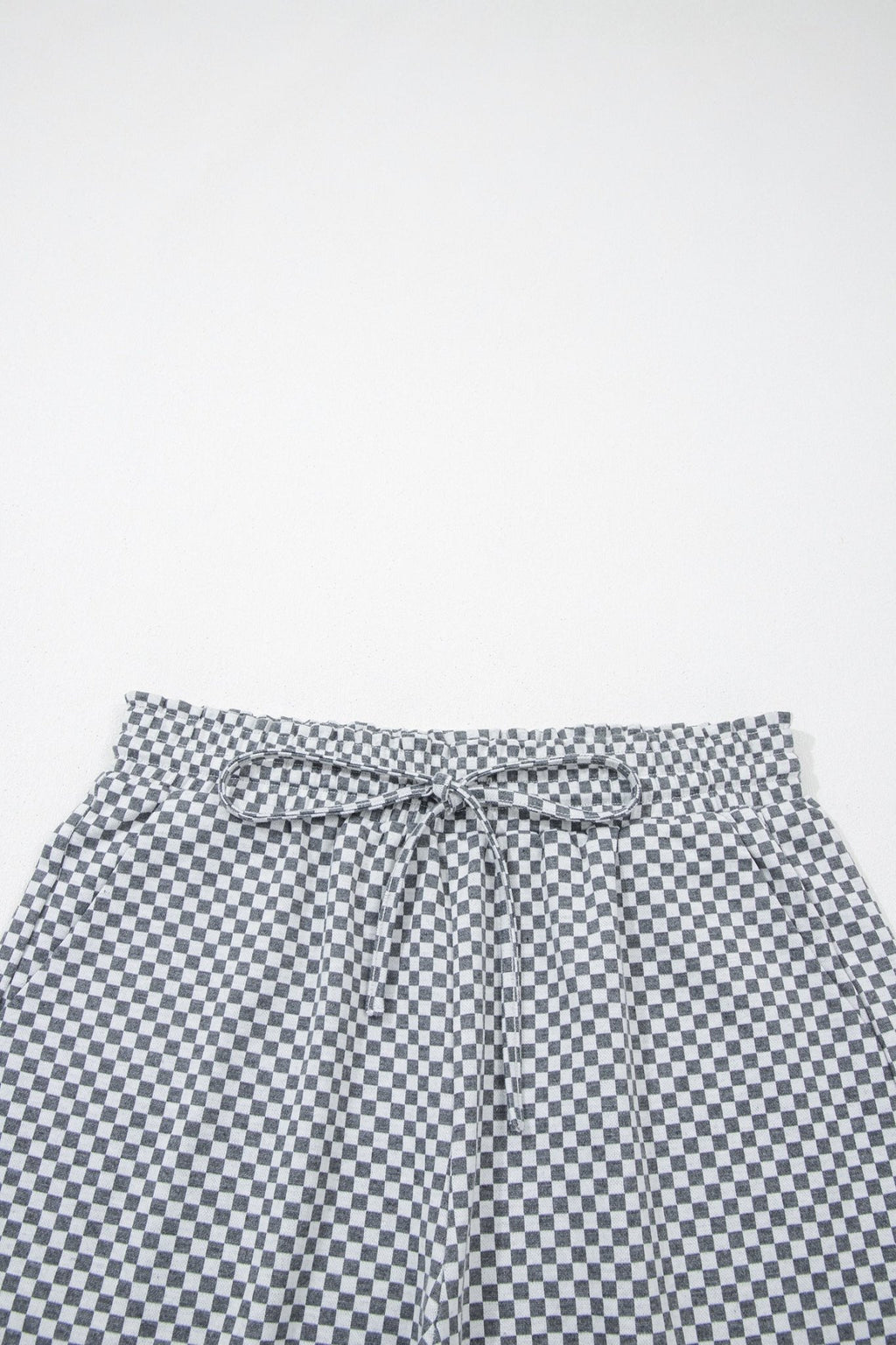 Checker Drawstring Elastic Waist Pocketed Shorts - Rooted & Reckless Co.